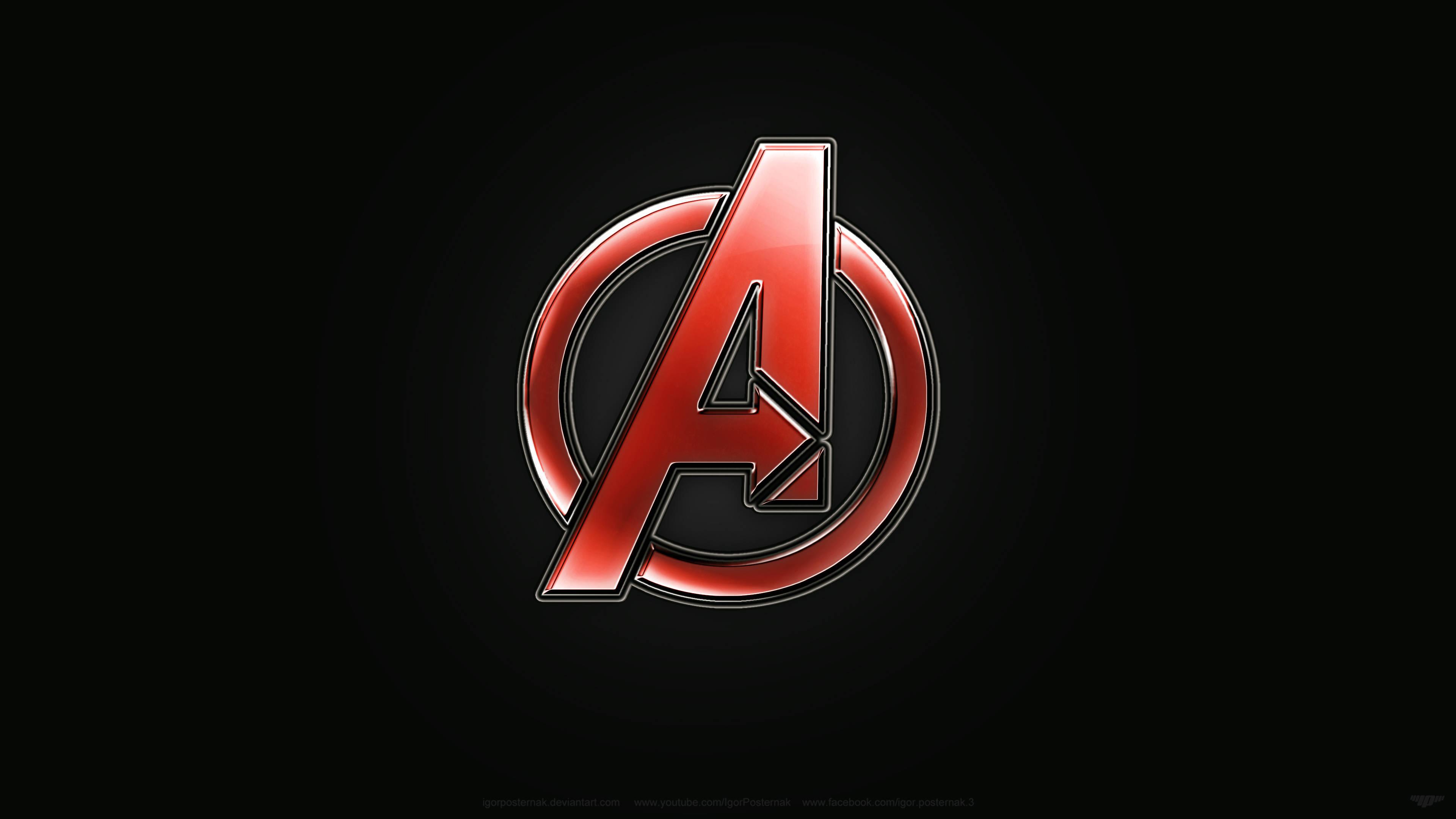 Avengers Letter A Logo In Red — 3840x2160 wallpaper