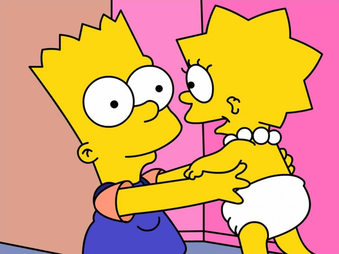 Baby Lisa And Bart Simpson — 1440x1080 wallpaper