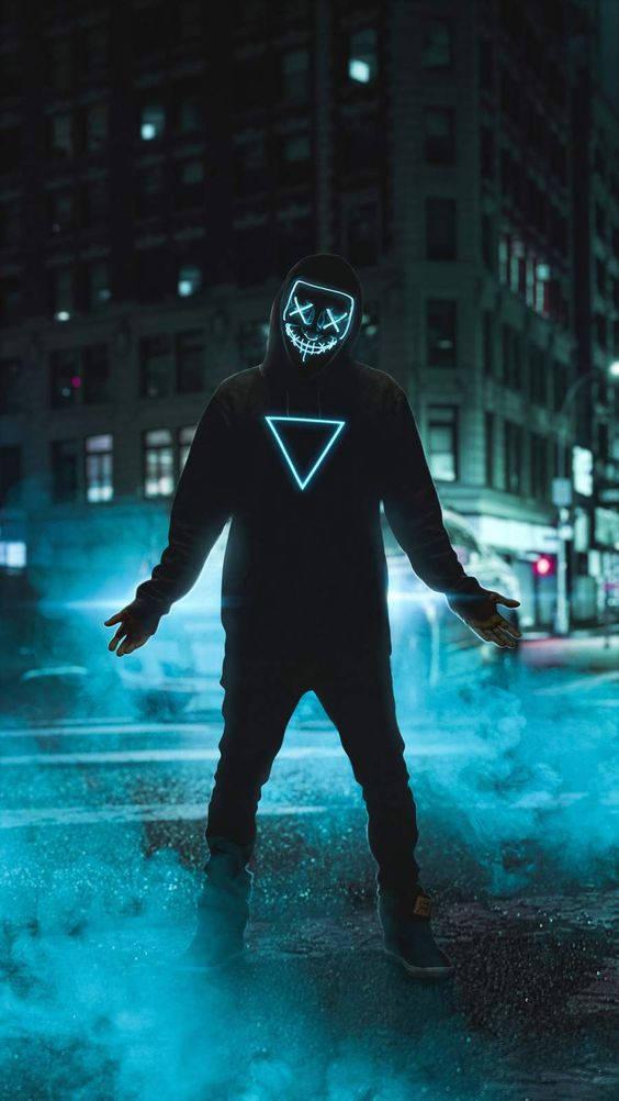 Bad Boy On Neon Blue — 564x1002 wallpaper