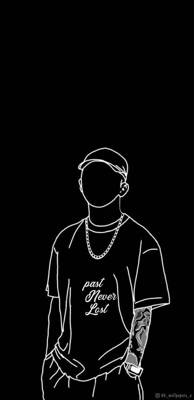 Bad Boy White Outline — 623x1280 wallpaper