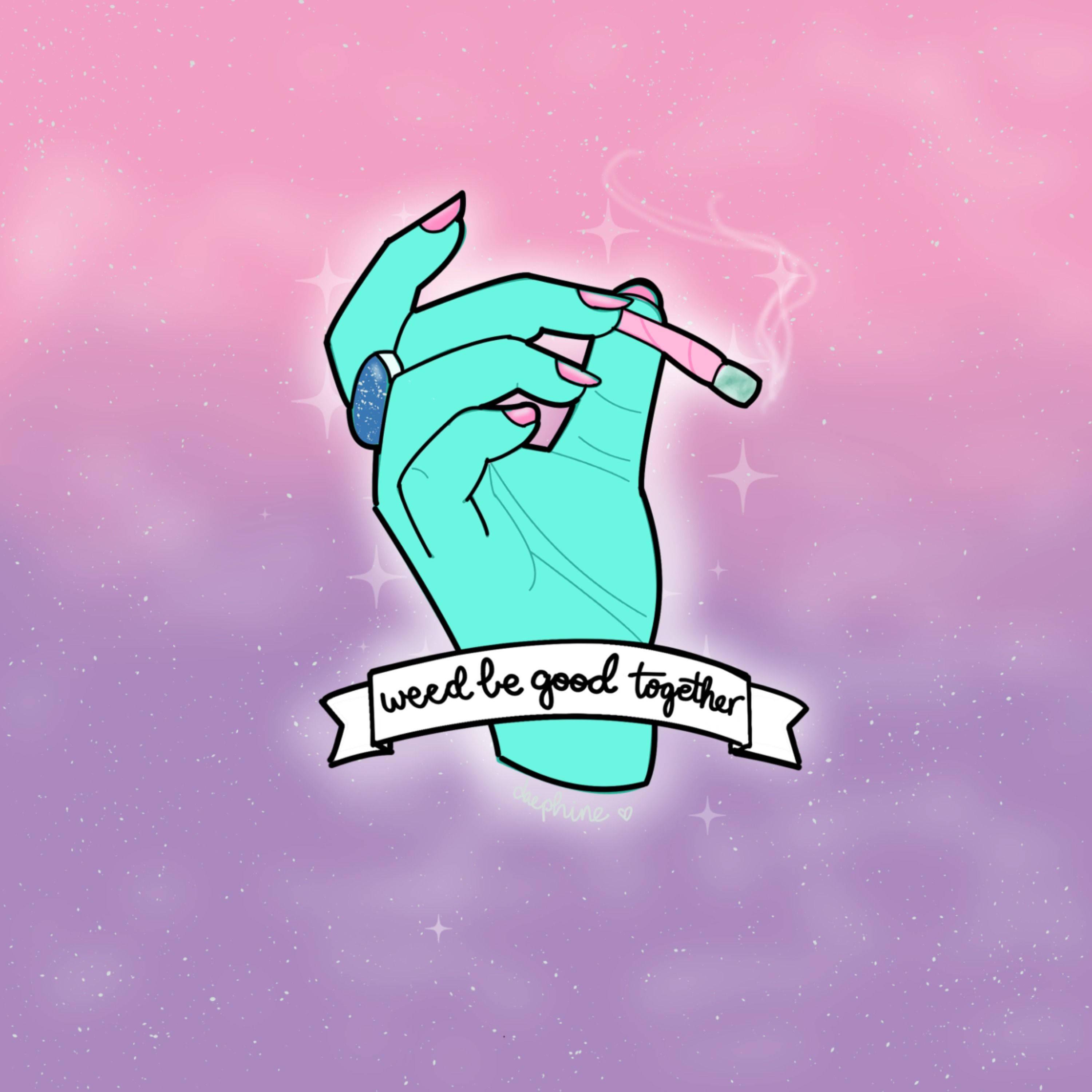 Baddie Smoking Weed — 3000x3000 wallpaper