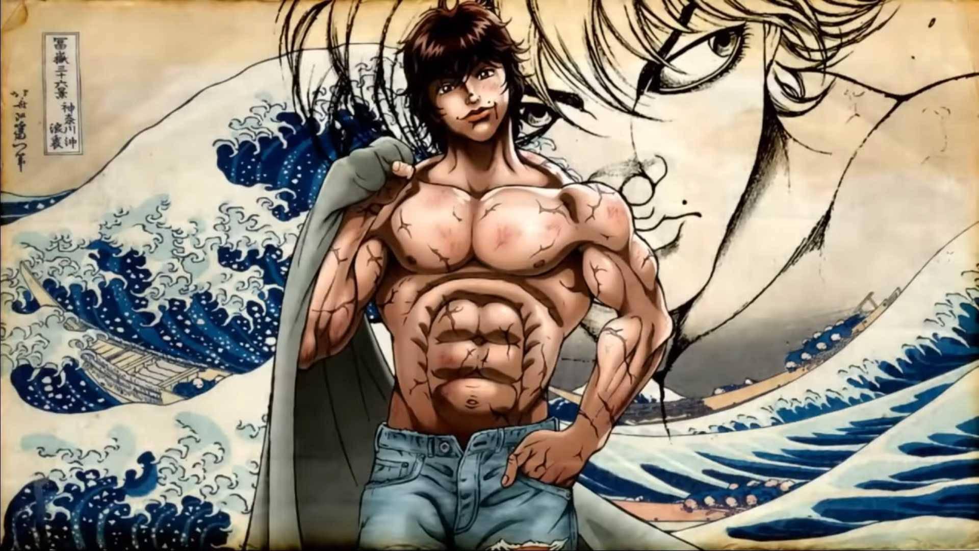 Baki Hanma And Wave Off Kanagawa — 1920x1080 wallpaper