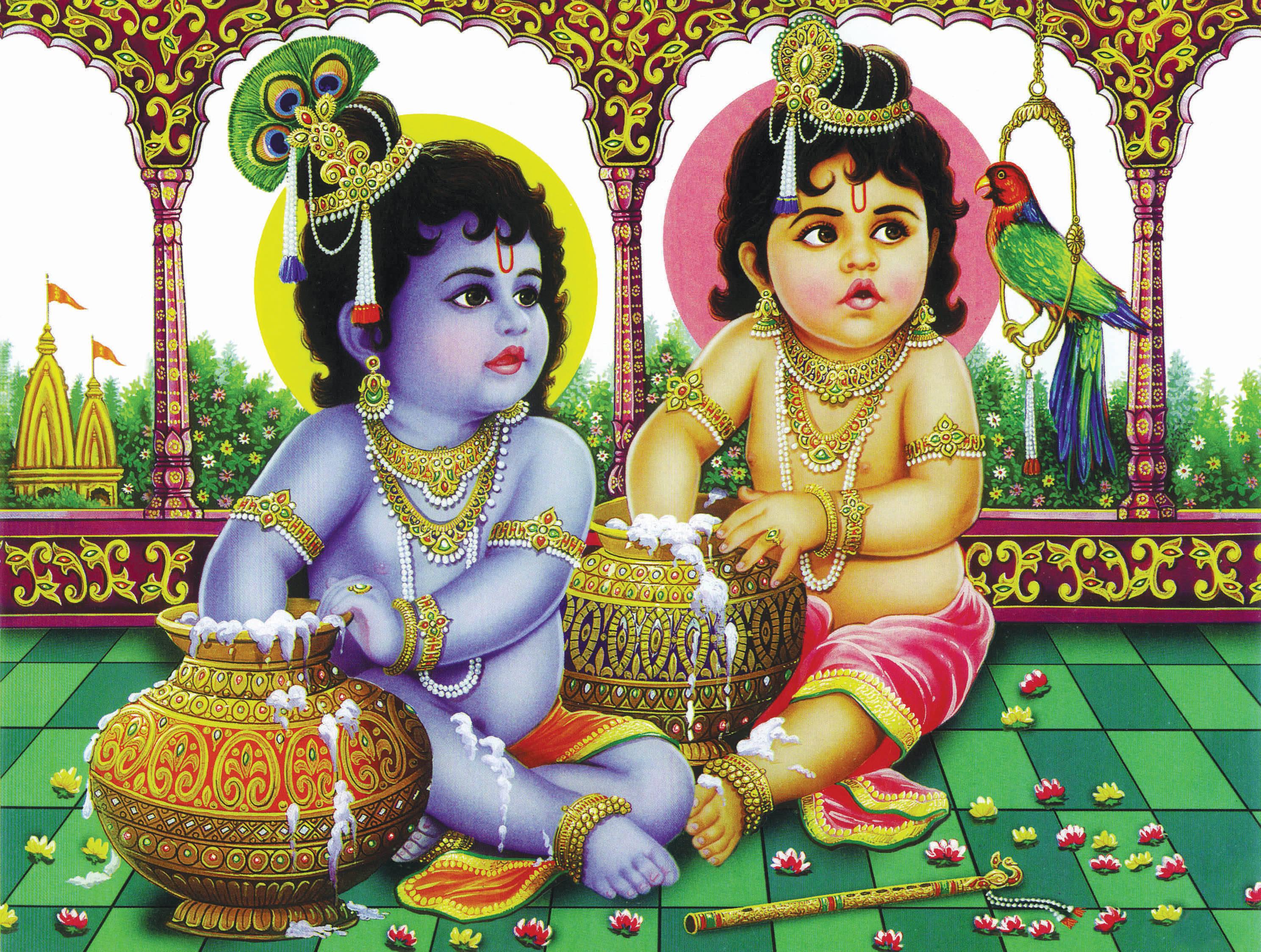 Bal Krishna With Balarama — 2977x2249 wallpaper