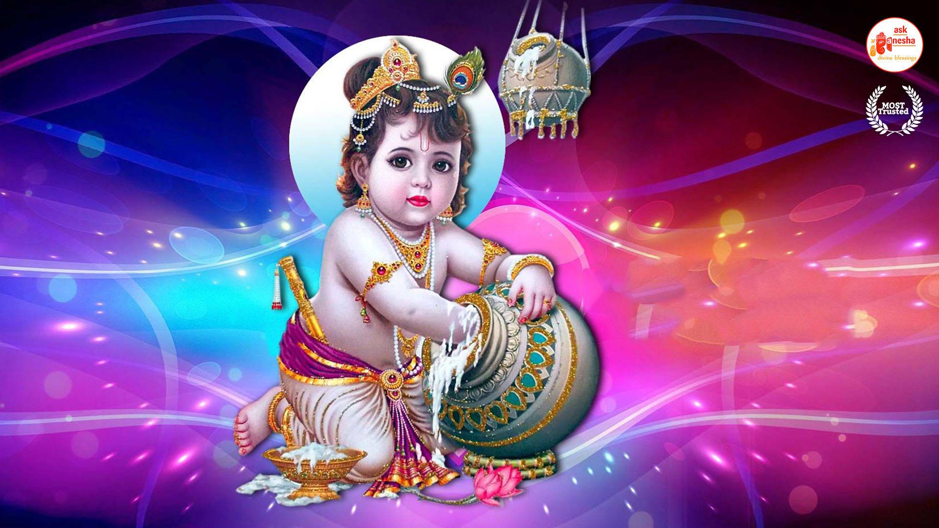Bal Krishna With His Amritadohani — 1920x1080 wallpaper