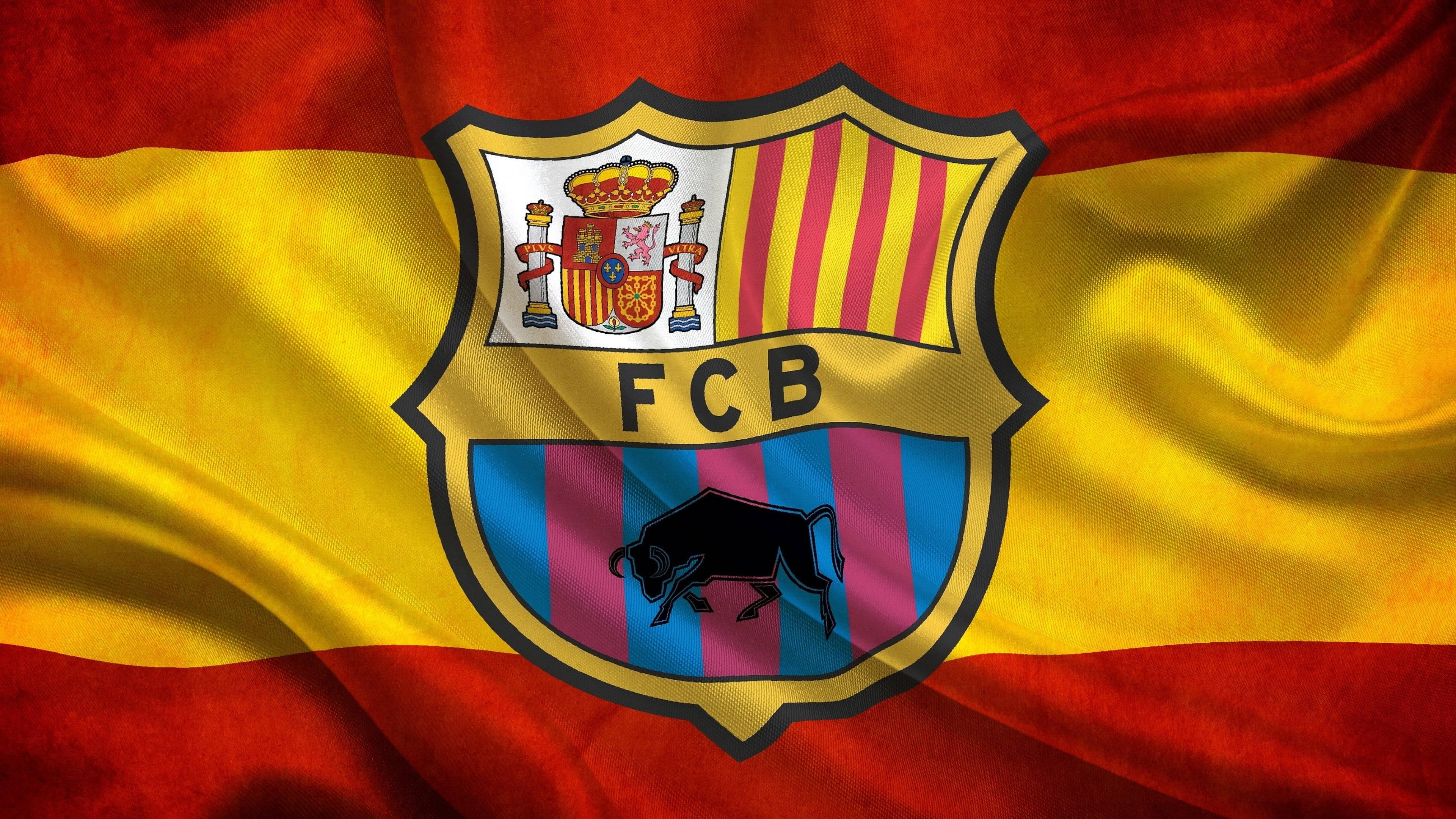 Barcelona FC And Spanish Flag — 3840x2160 wallpaper