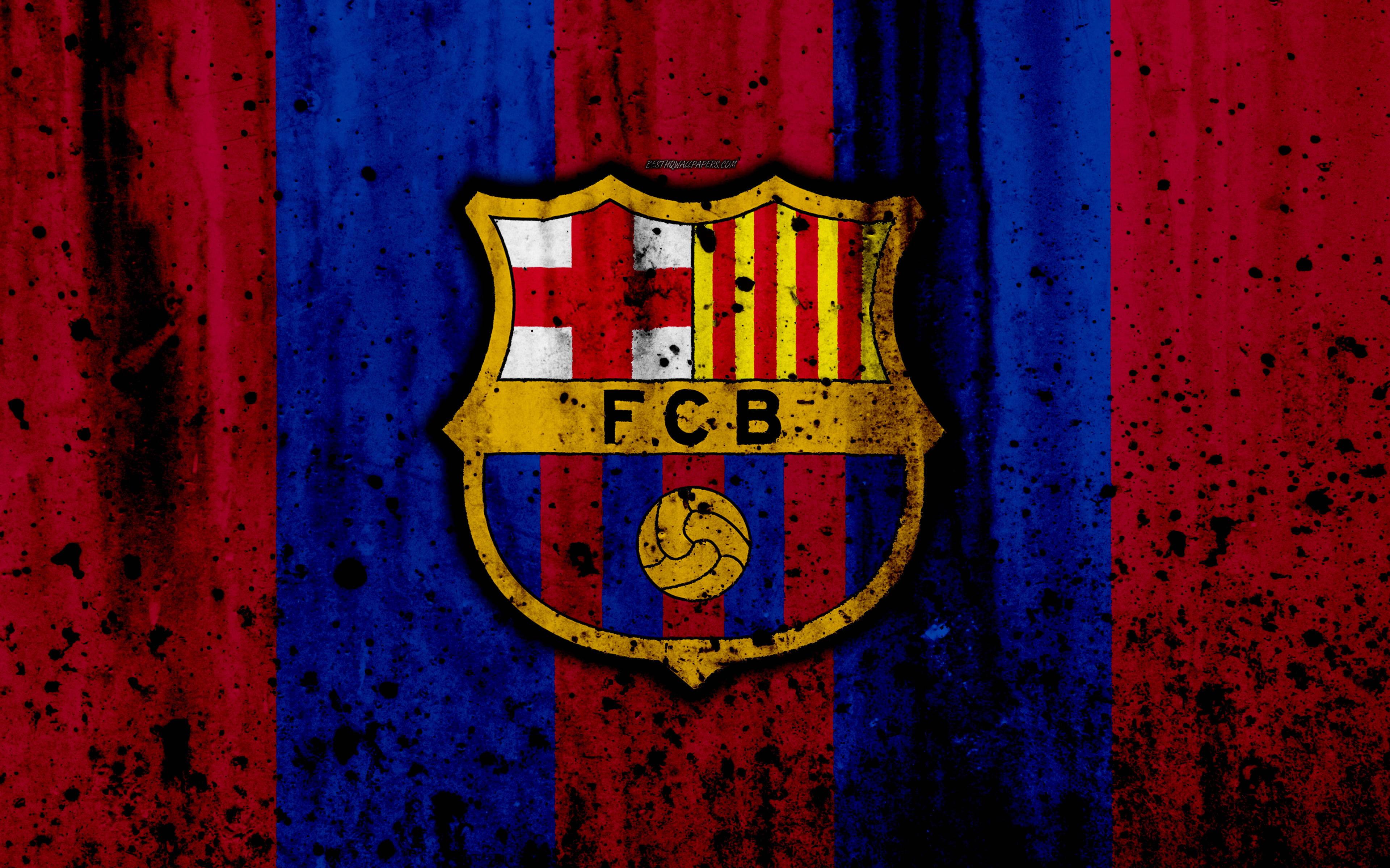 Barcelona Logo With Black Splatter — 3840x2400 wallpaper