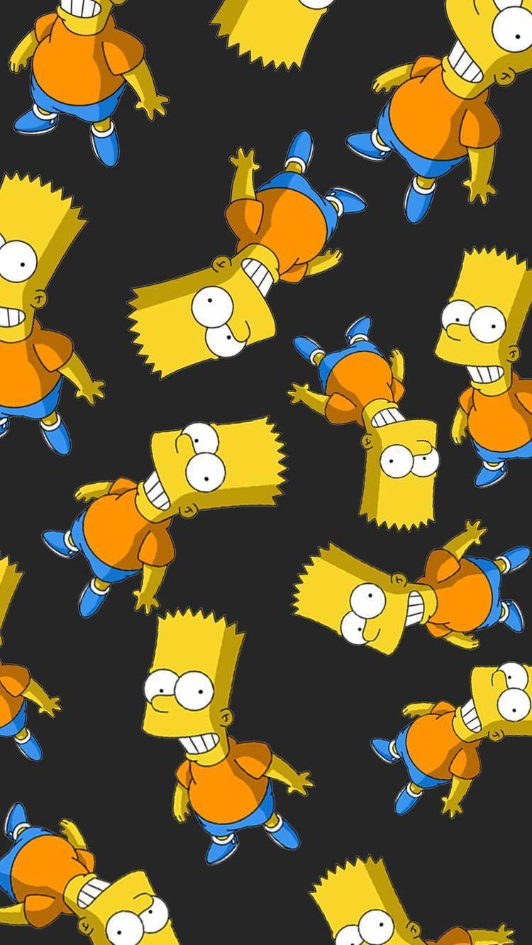 Bart Simpson Pattern Background — 750x1332 wallpaper