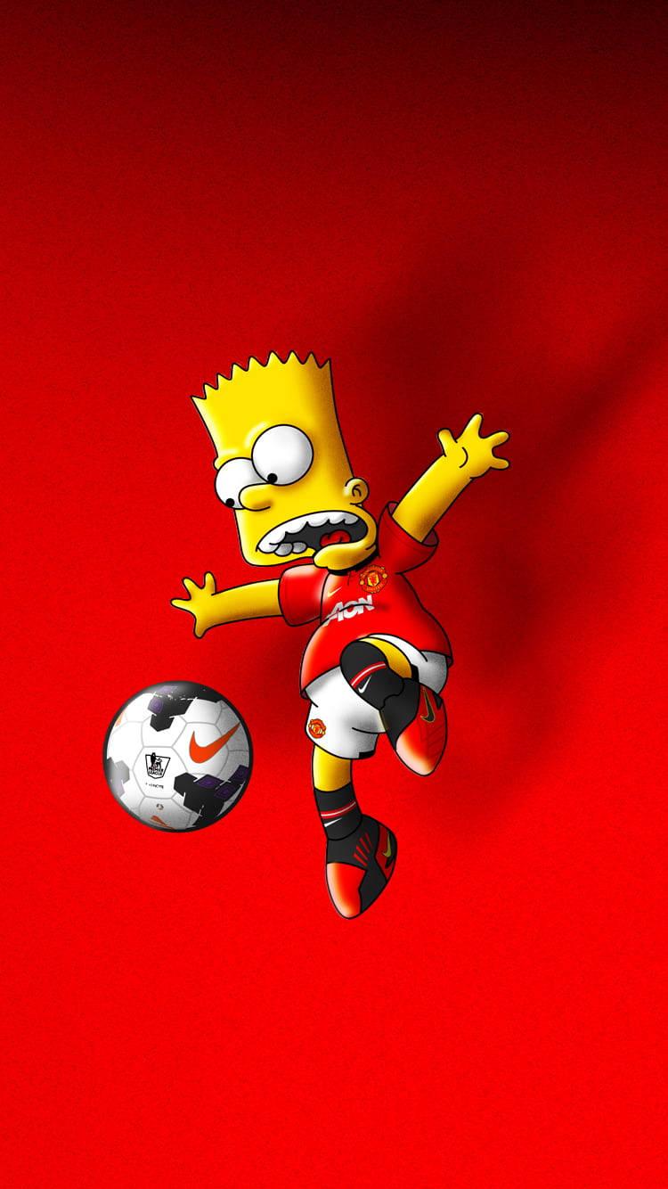 Bart Simpson Playing Soccer — 750x1334 wallpaper
