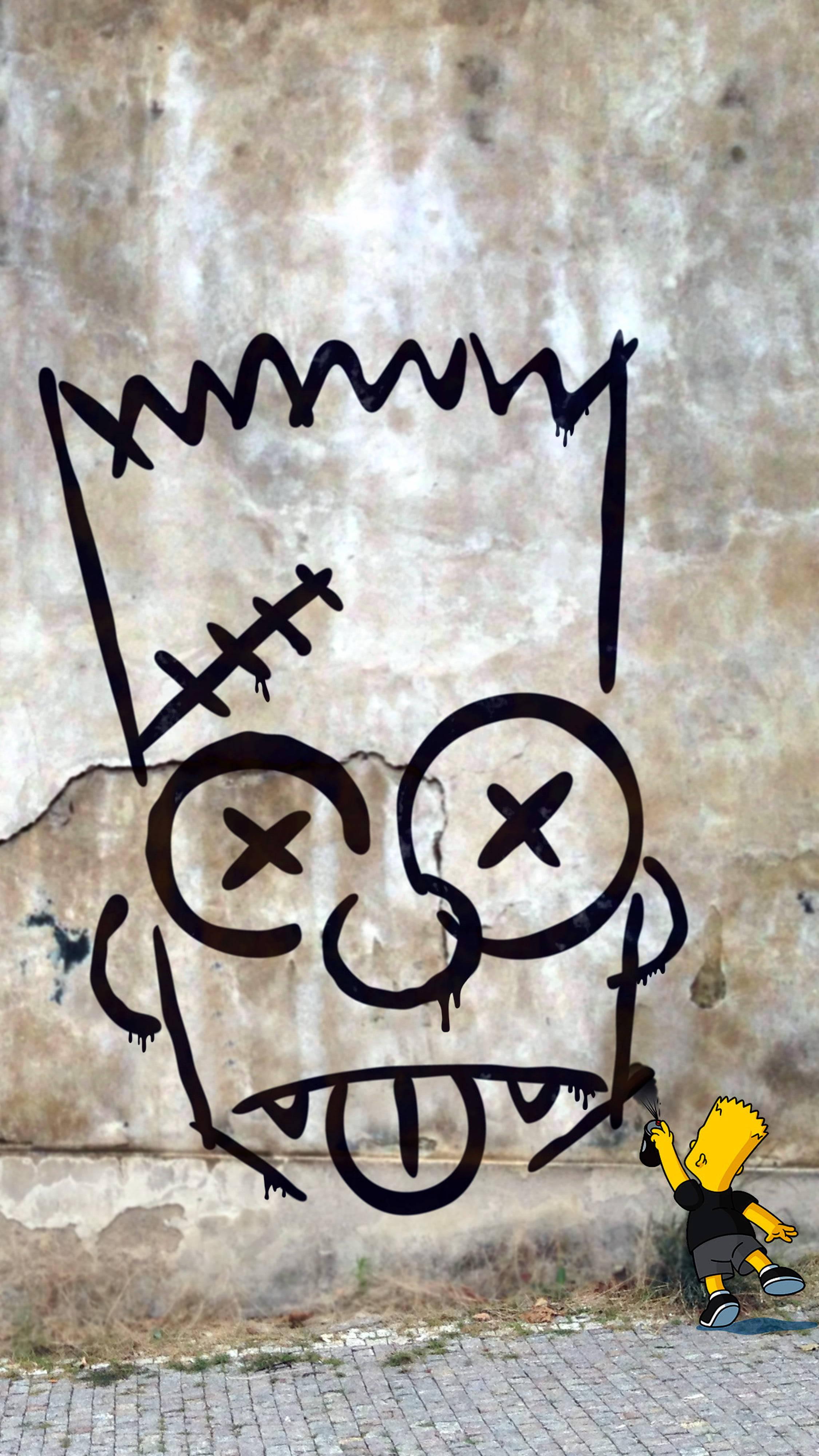 Bart Simpson Wall Graffiti — 2250x4000 wallpaper
