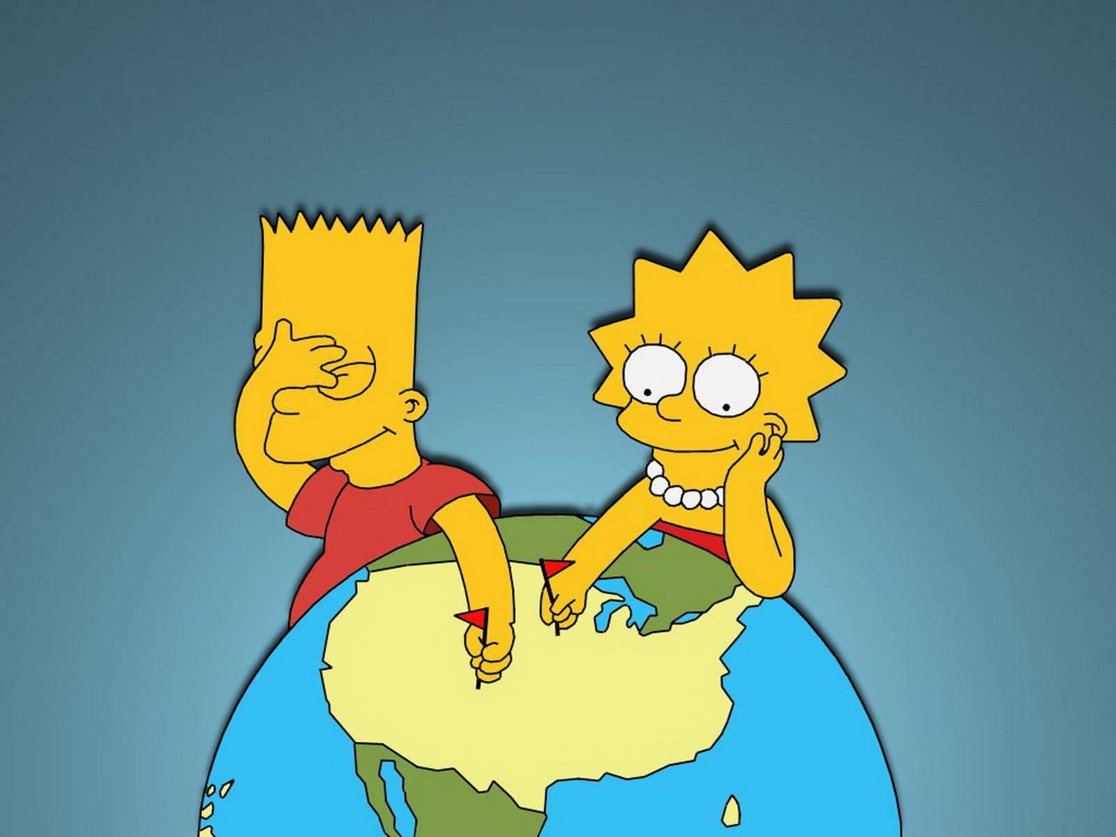 Bart Simpson With Lisa Simpson — 1600x1200 wallpaper