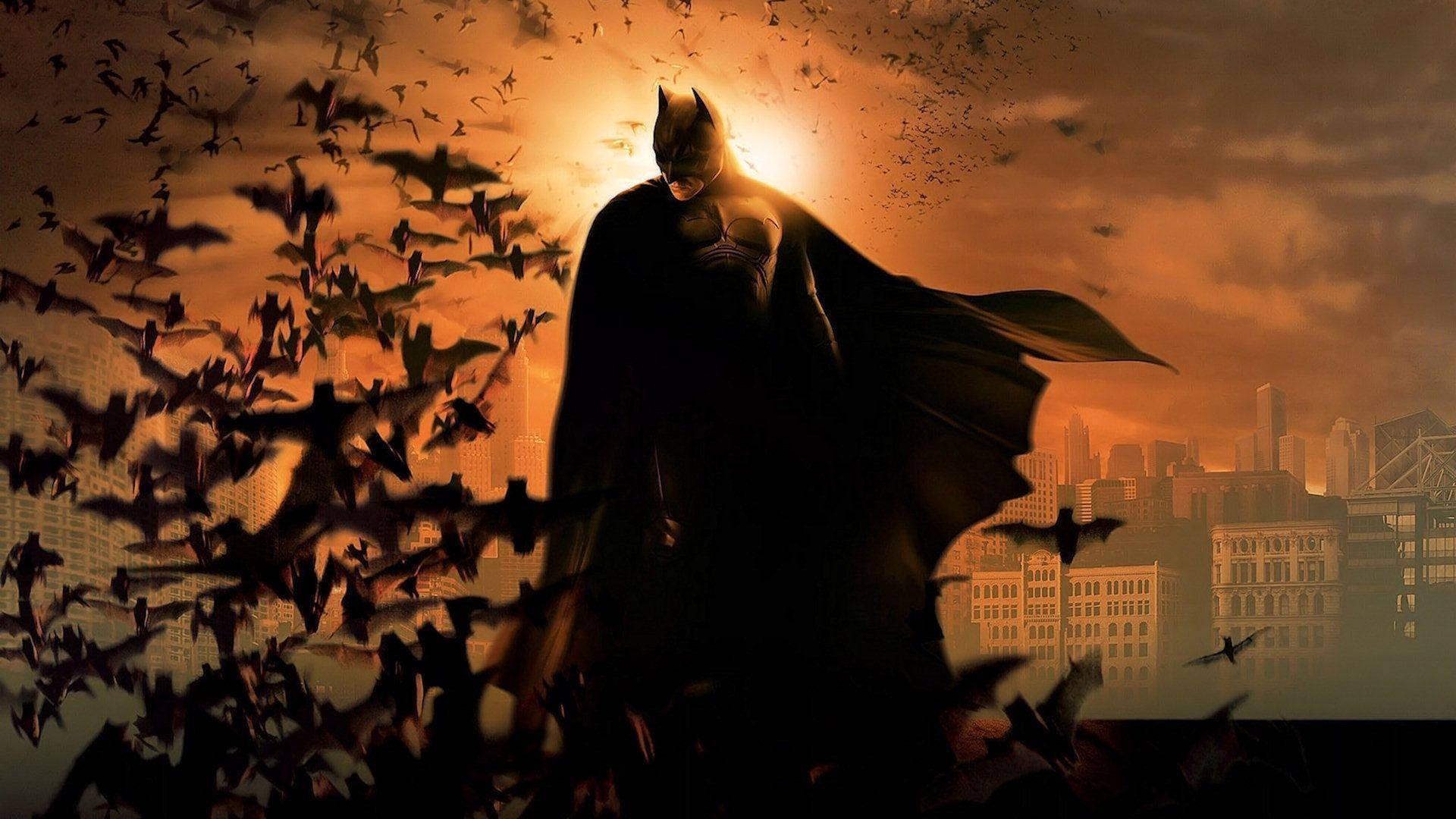 Batman And Bats Sepia — 1920x1080 wallpaper
