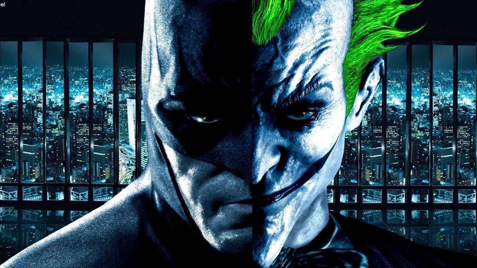 Batman And Joker Face — 1572x884 wallpaper
