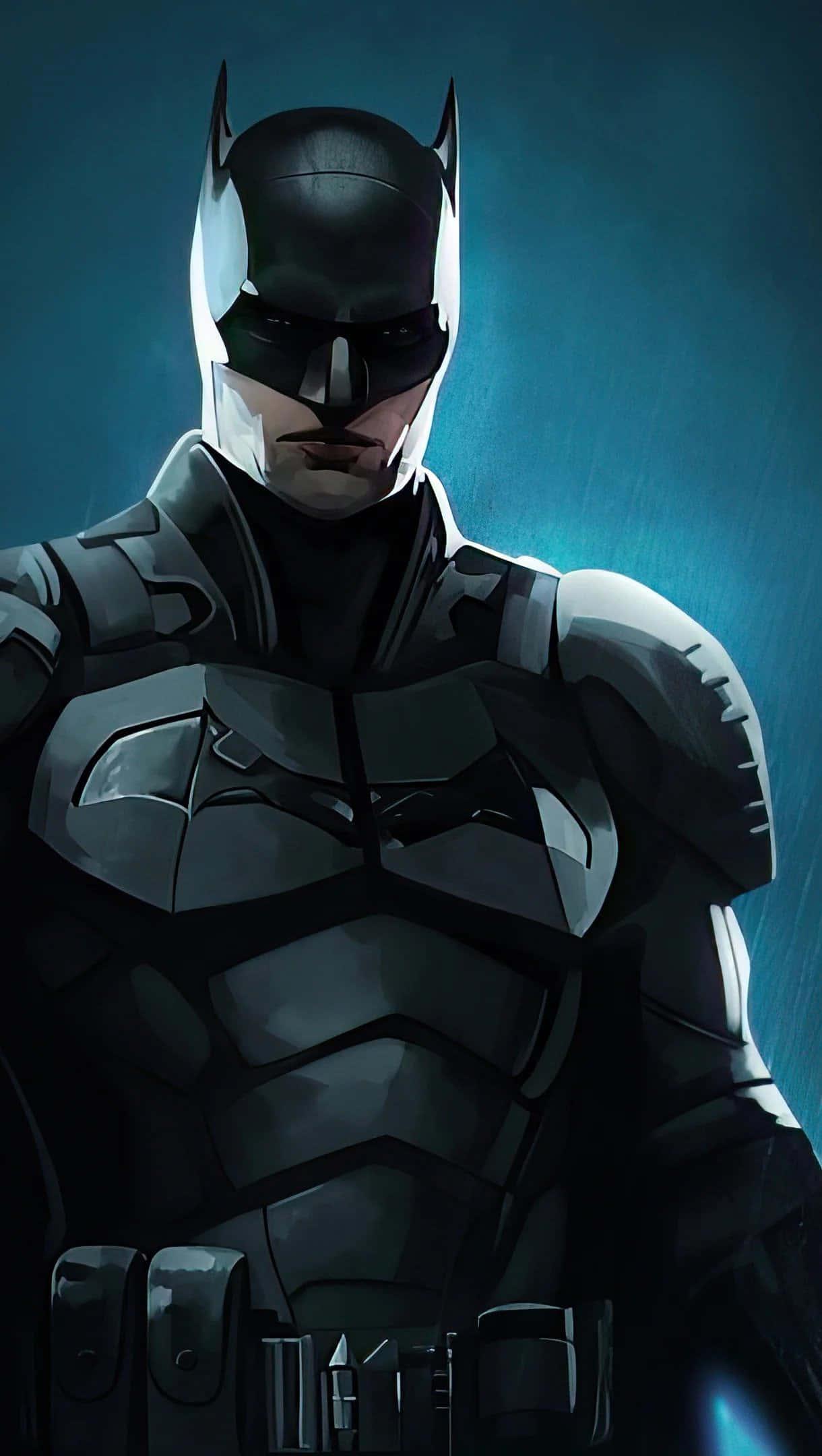 Batman Blue Light Effects Art Picture — 1220x2160 wallpaper