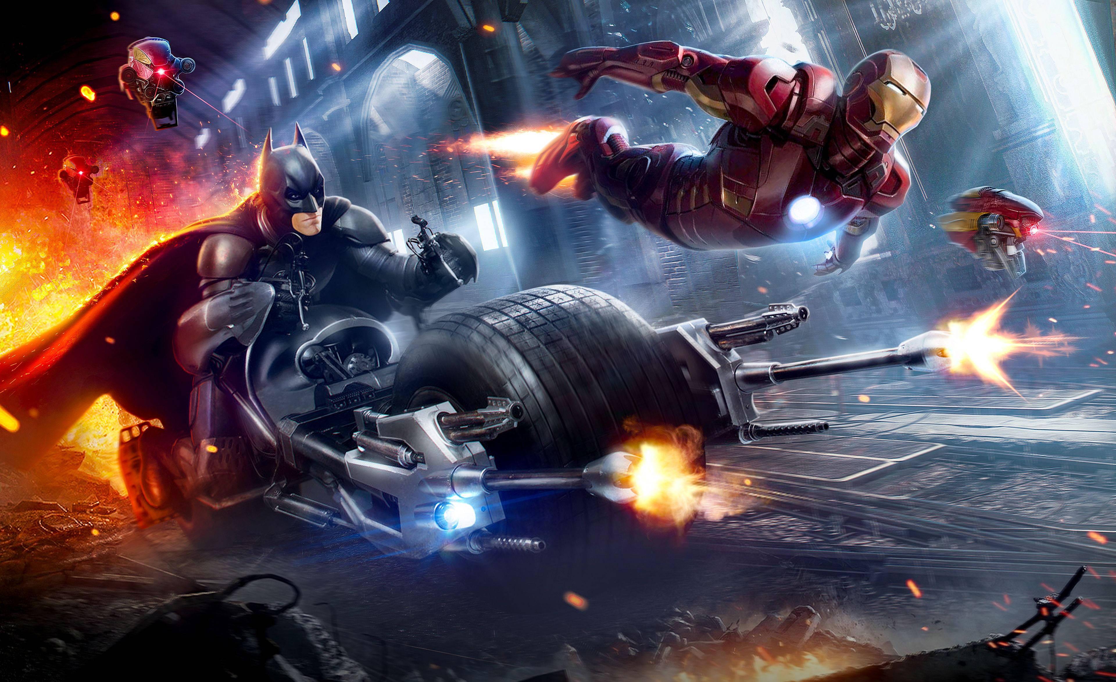 Batman Iron Man Full HD — 3840x2345 wallpaper
