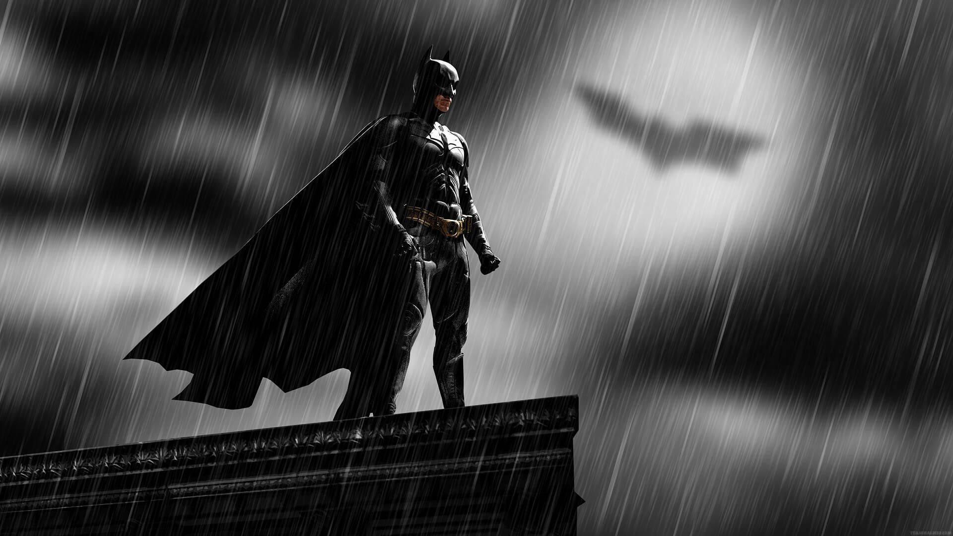 Batman Rainy Night Poster — 1920x1080 wallpaper