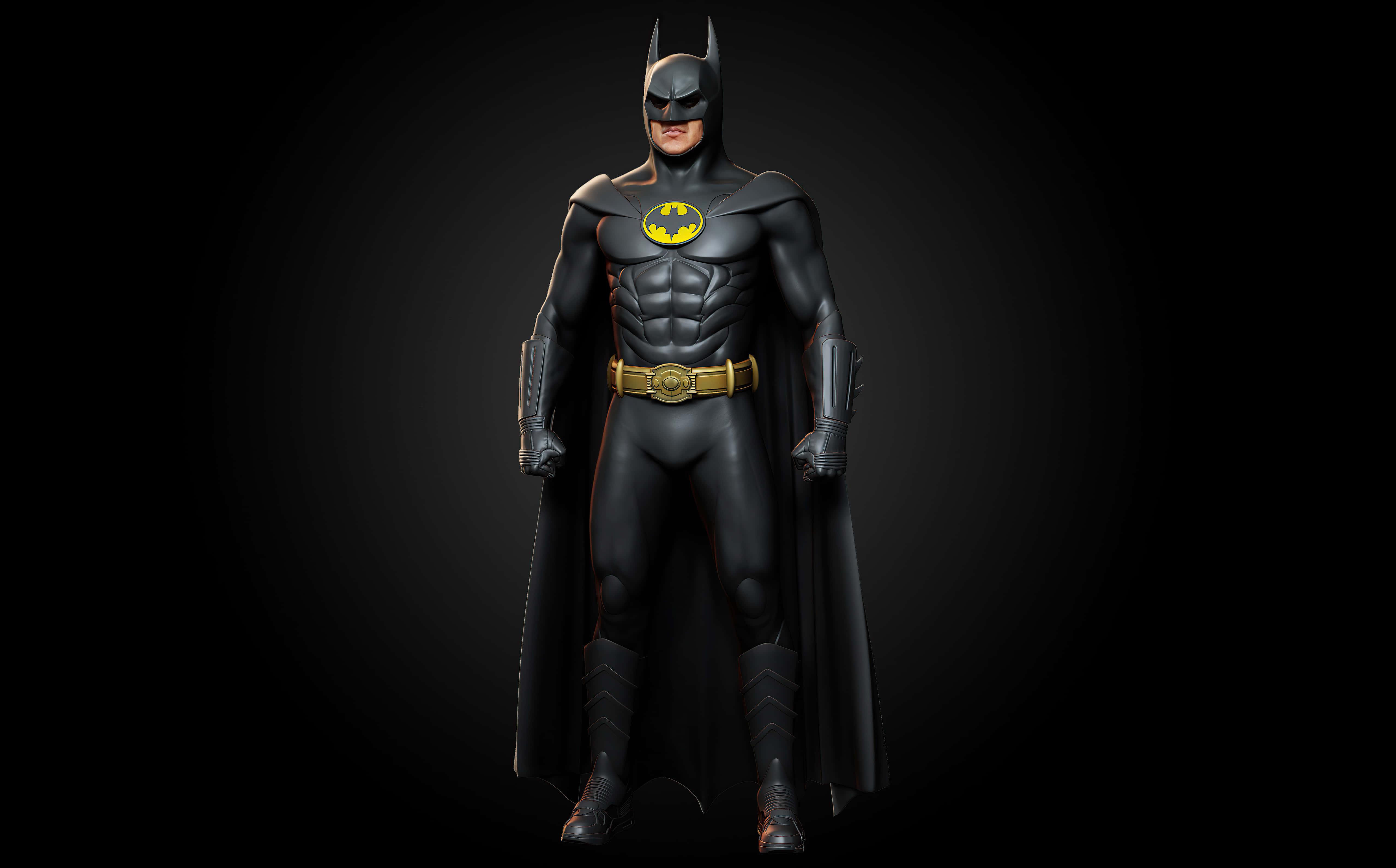 Batman Standing On Black Background Picture — 5120x3185 wallpaper