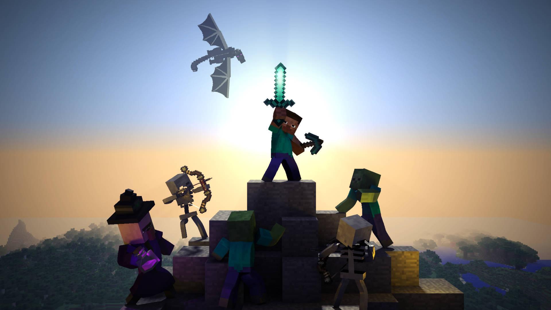"Battle of the Best: Steve against the Enderman in Minecraft"