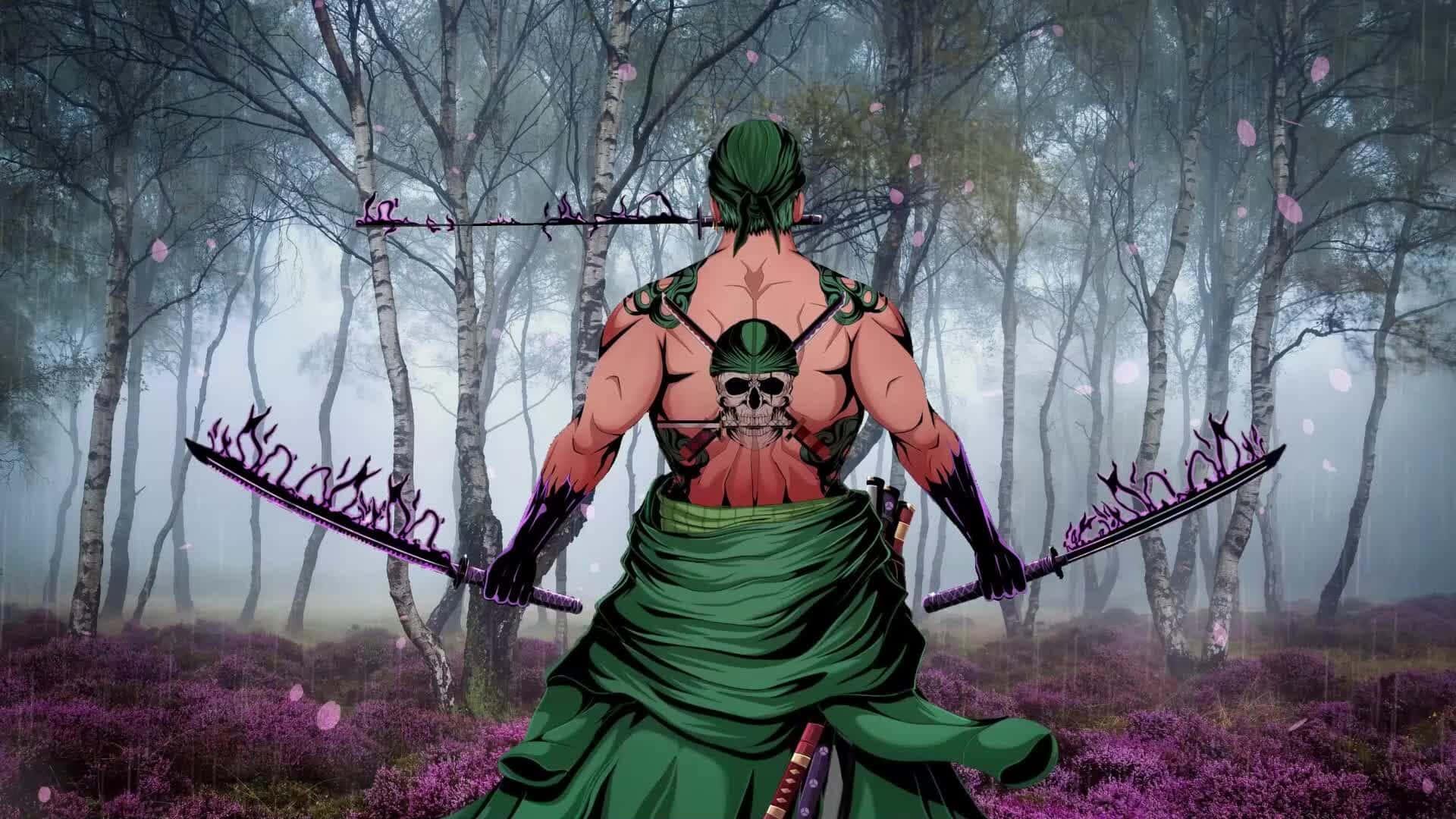 "Be brave and take risks to uncover your own destiny!" - Zoro — 1920x1080 wallpaper
