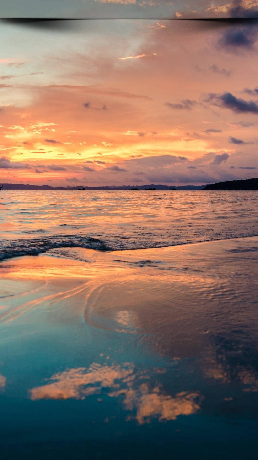 Beach Sunset Beautiful Phone — 1080x1920 wallpaper