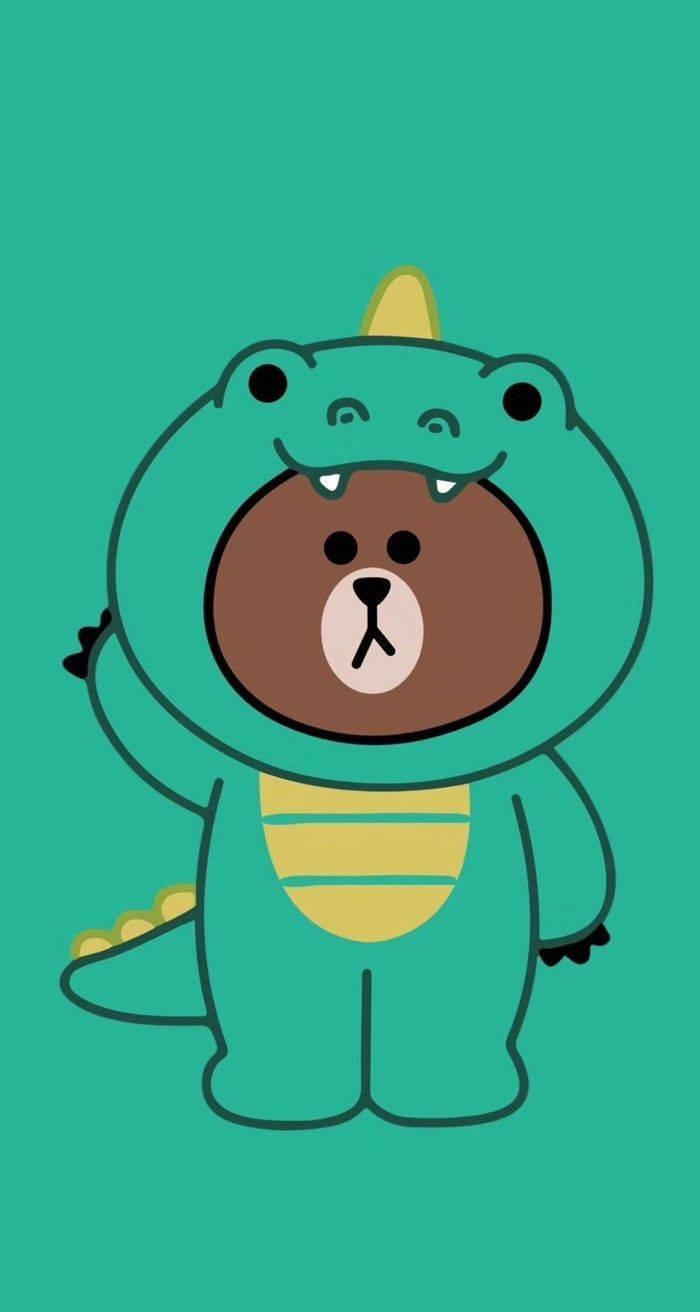 Bear On Dragon Costume Cartoon IPhone — 700x1312 wallpaper