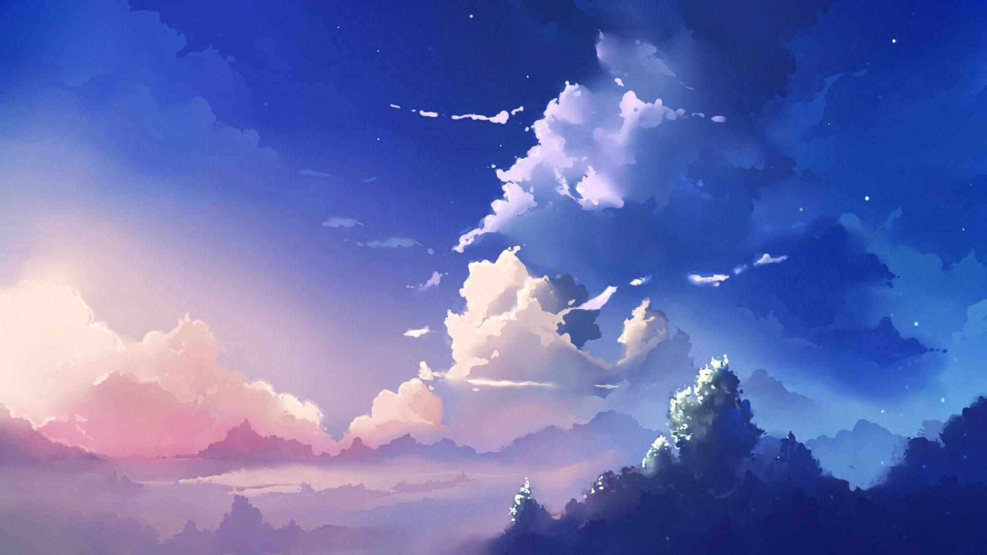 Beautiful Blue Sky Anime Scenery — 1920x1080 wallpaper