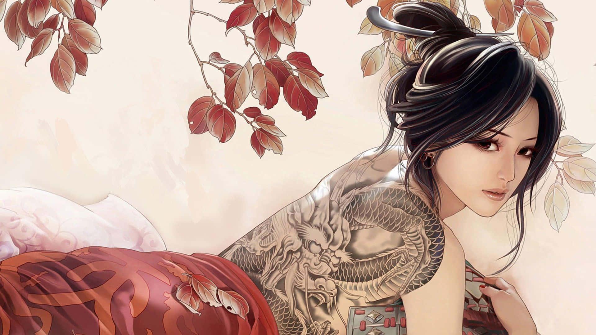 Beautiful Girl Cartoon By Zhang Xiaobai — 1920x1080 wallpaper