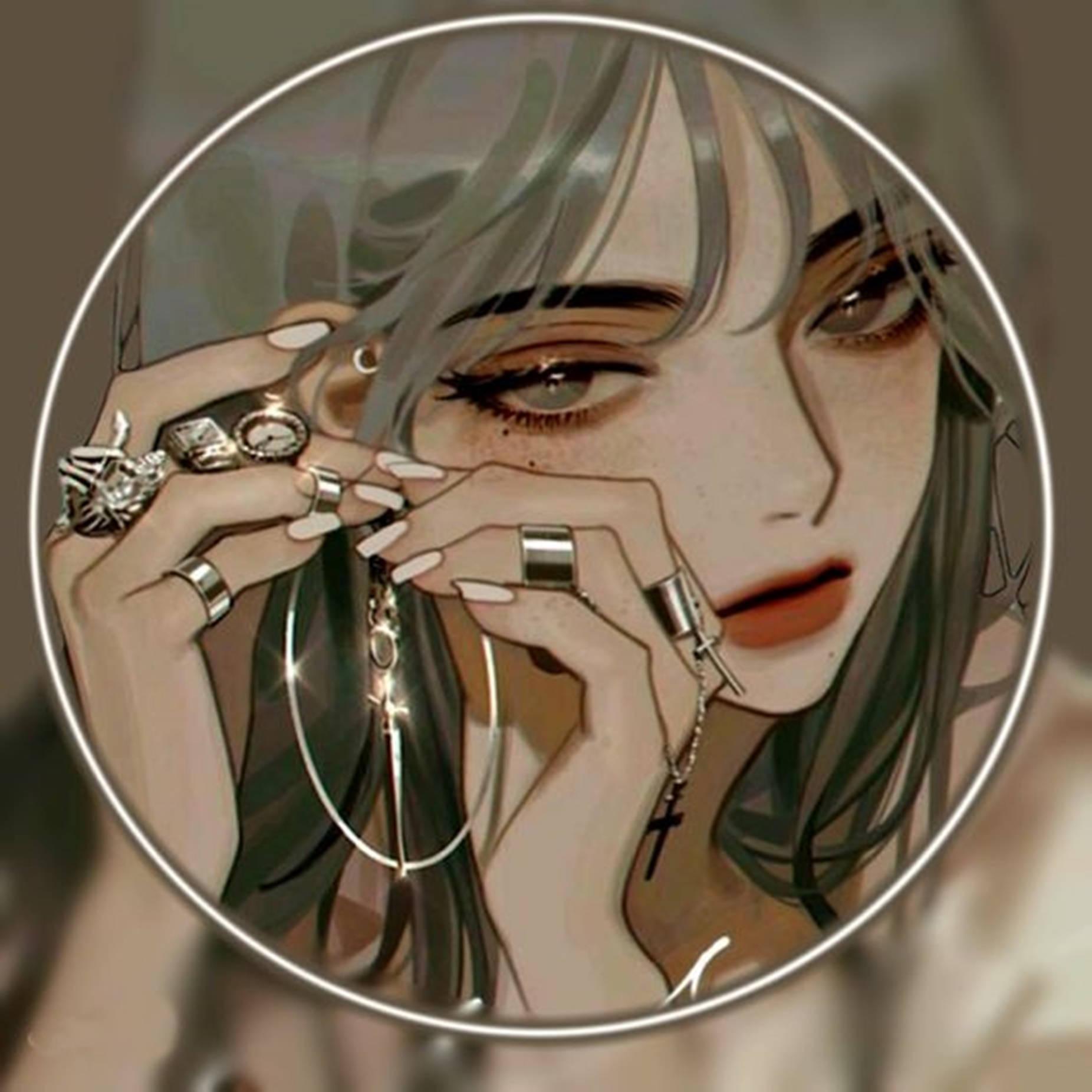 Beautiful Korean Girl Unique Cool PFP Vector Art — 1852x1852 wallpaper
