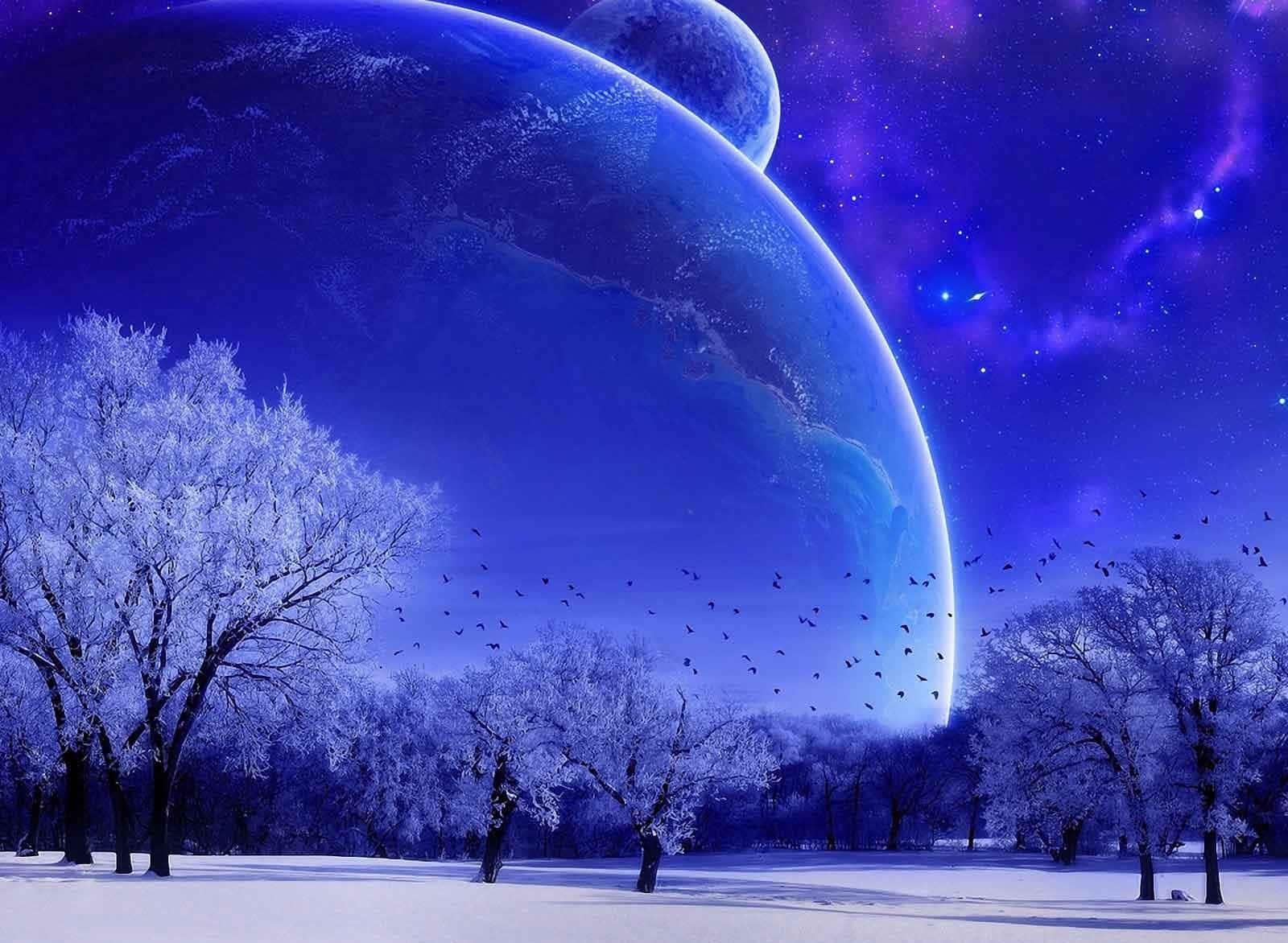 Beautiful Night Winter Picture — 1600x1172 wallpaper
