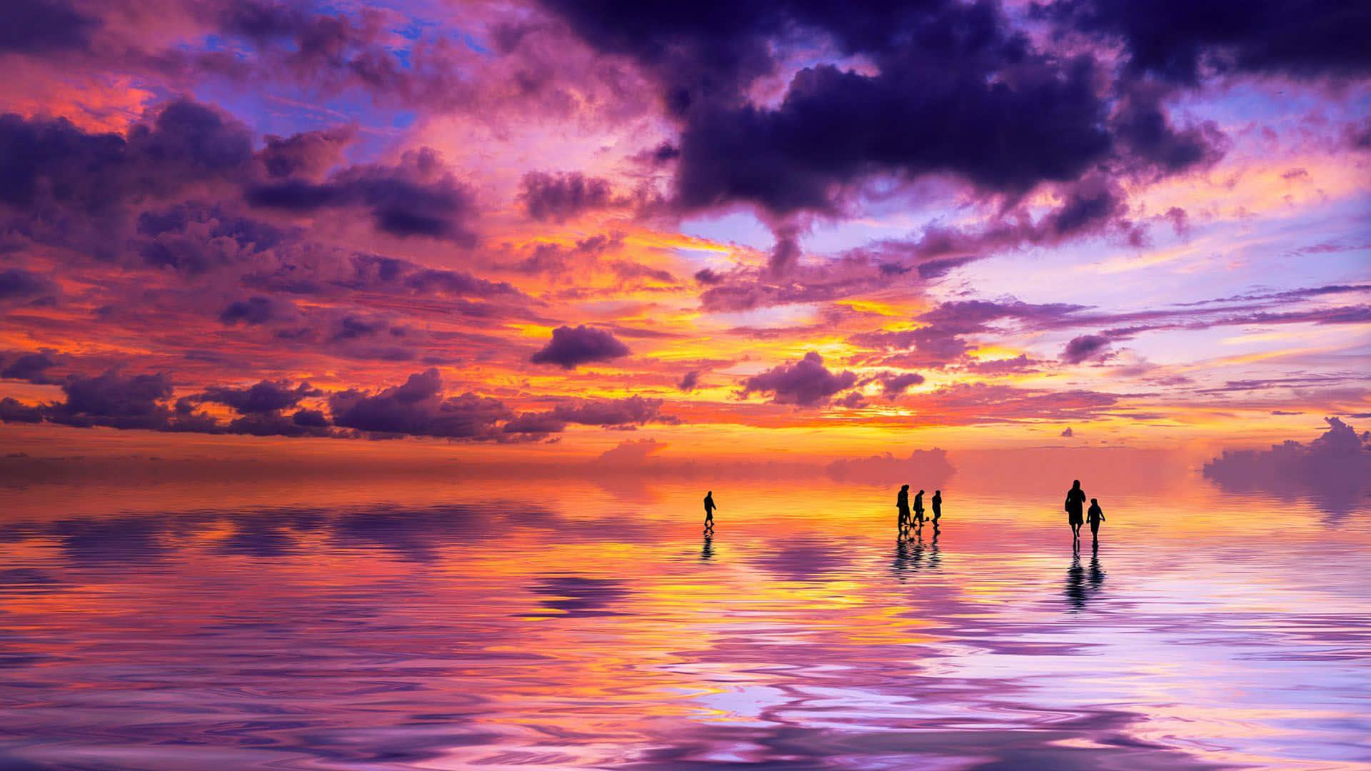 Beautiful Purple Orange Sunset Picture — 1920x1080 wallpaper