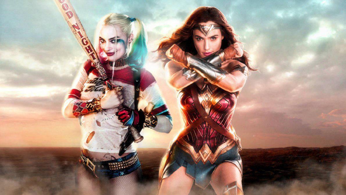 Best Friends! Wonder Woman and Harley Quinn team up — 1191x670 wallpaper