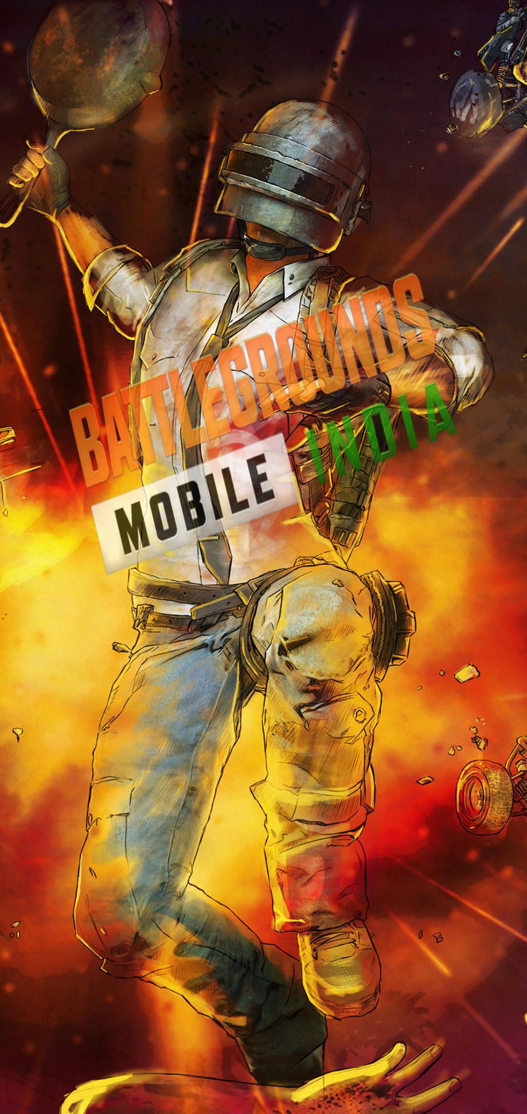 BGMI Jumping Against Explosion — 1080x2280 wallpaper