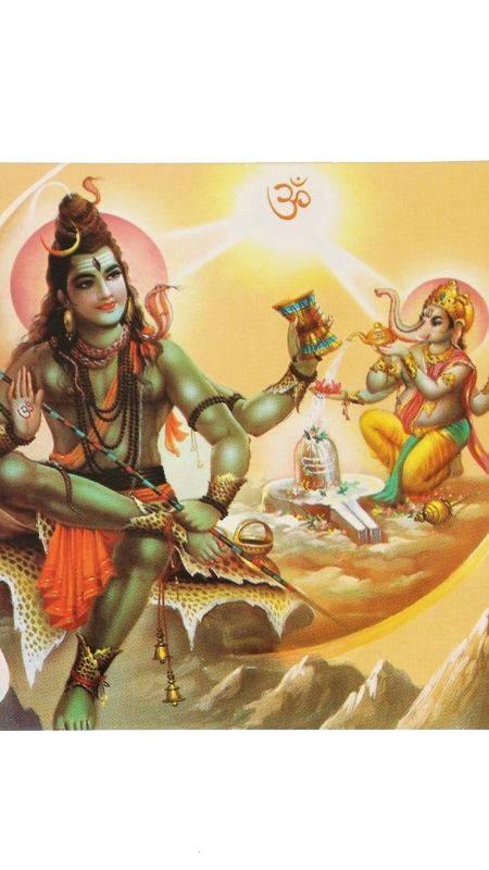Bholenath With Child Ganesha 3D — 450x800 wallpaper
