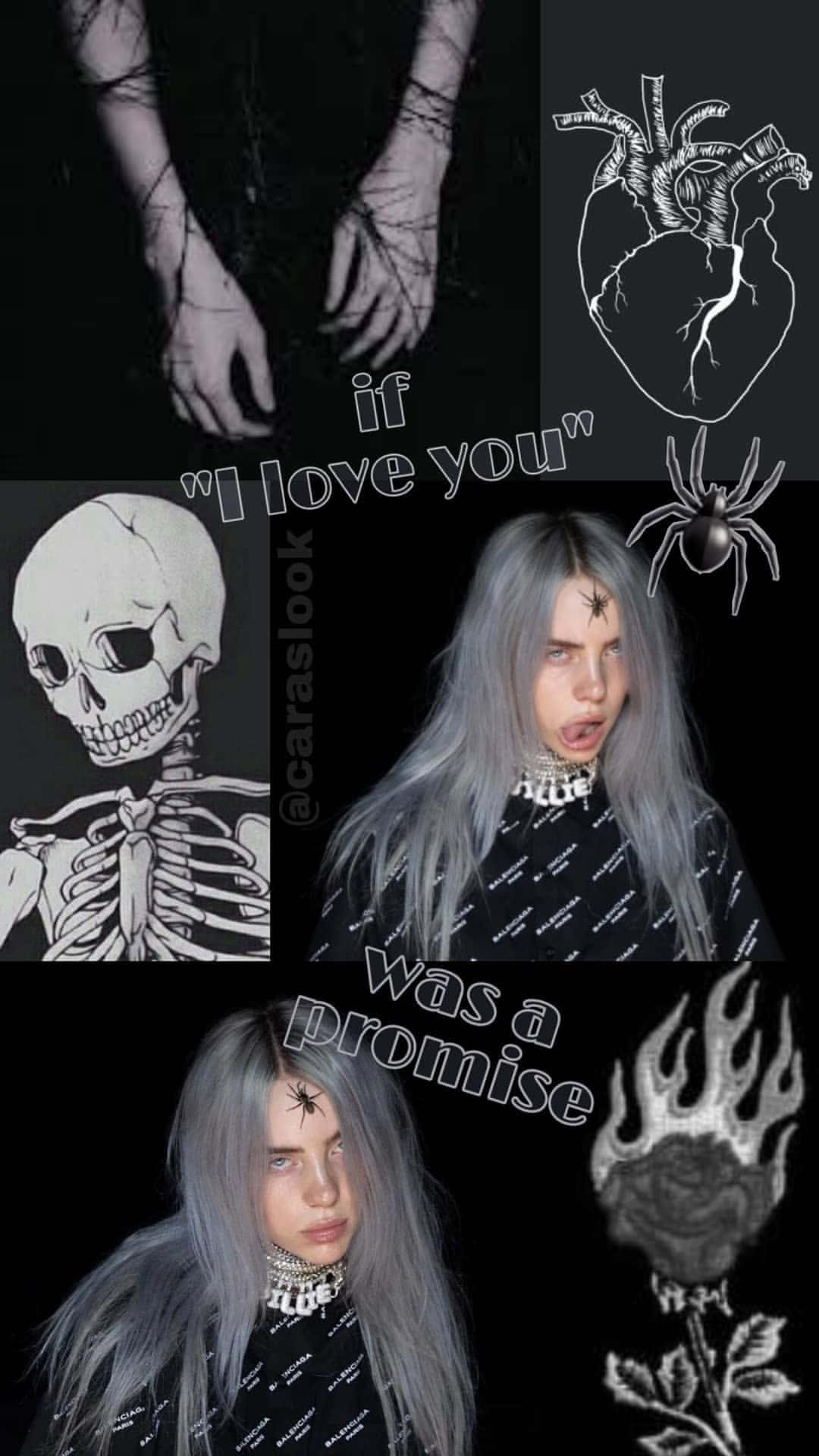 Billie Eilish Collage Black Aesthetic Background — 1080x1920 wallpaper