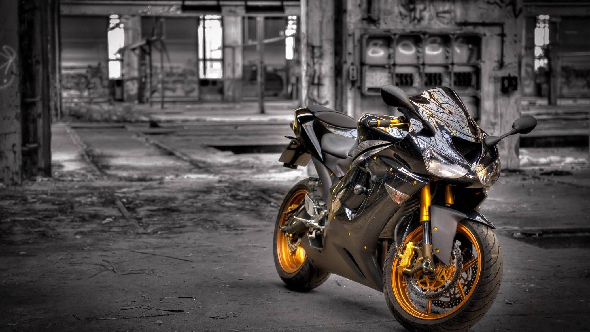 Black And Gold Kawasaki H2r — 2048x1152 wallpaper