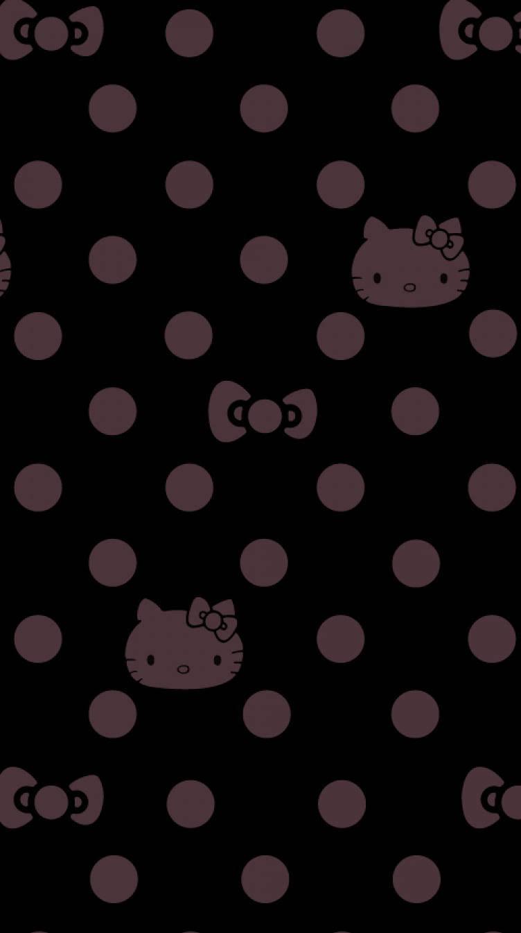 Black and Purple Dots Hello Kitty — 752x1345 wallpaper