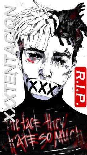 Black And White Digital Art Of Cool Xxxtentacion — 281x500 wallpaper