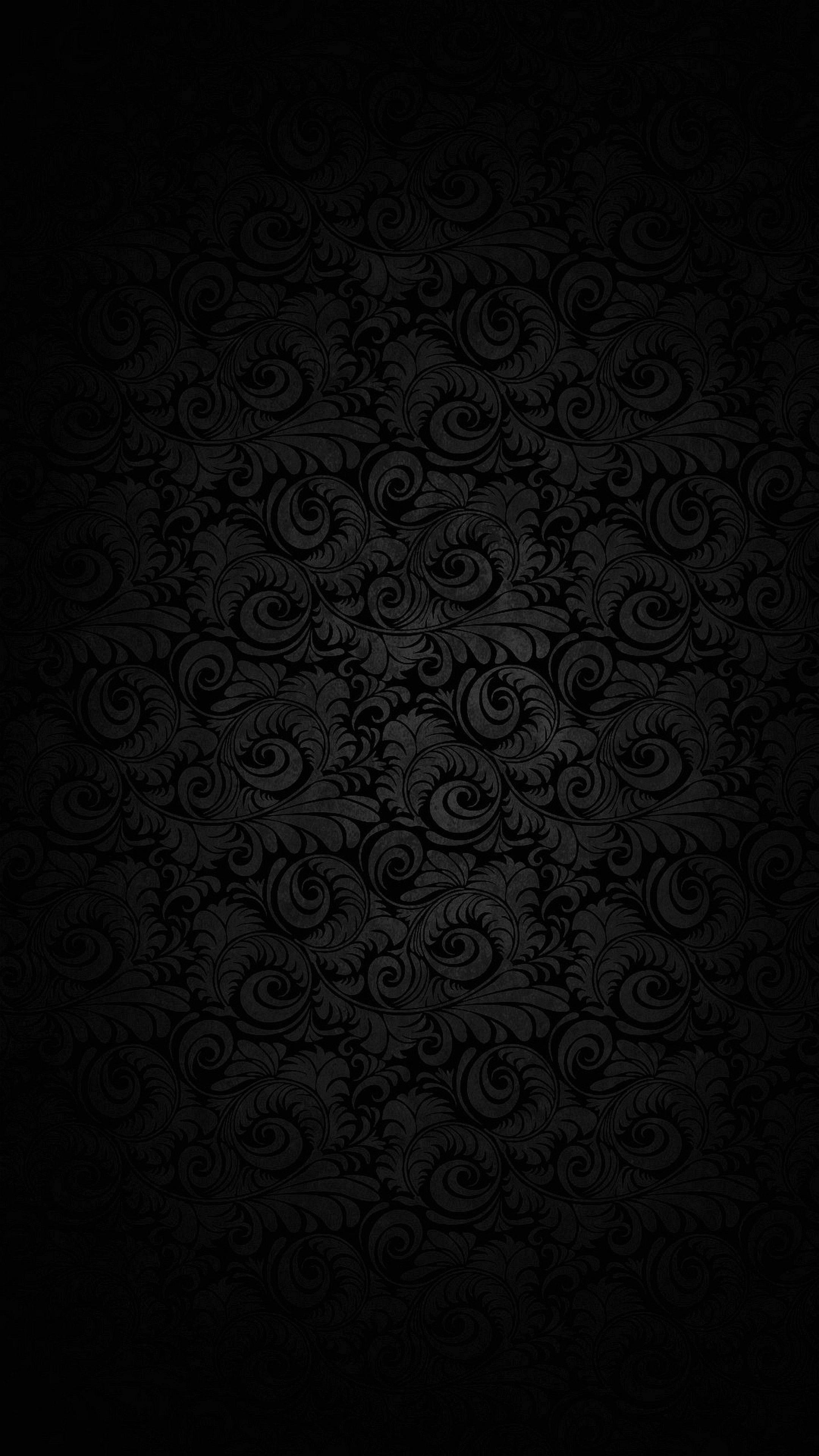 Black Floral 4K Ultra HD Dark Phone — 2160x3840 wallpaper