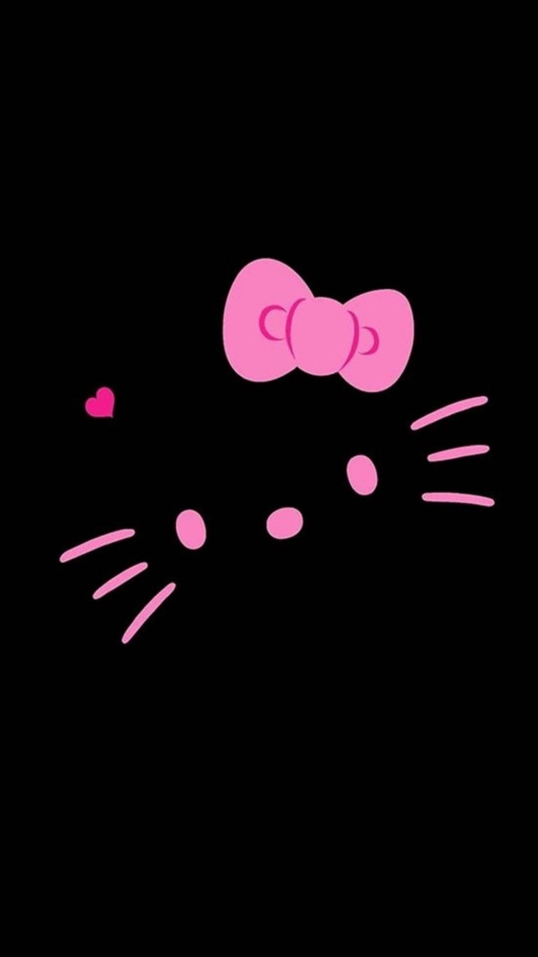Black Hello Kitty Face Details — 1080x1920 wallpaper