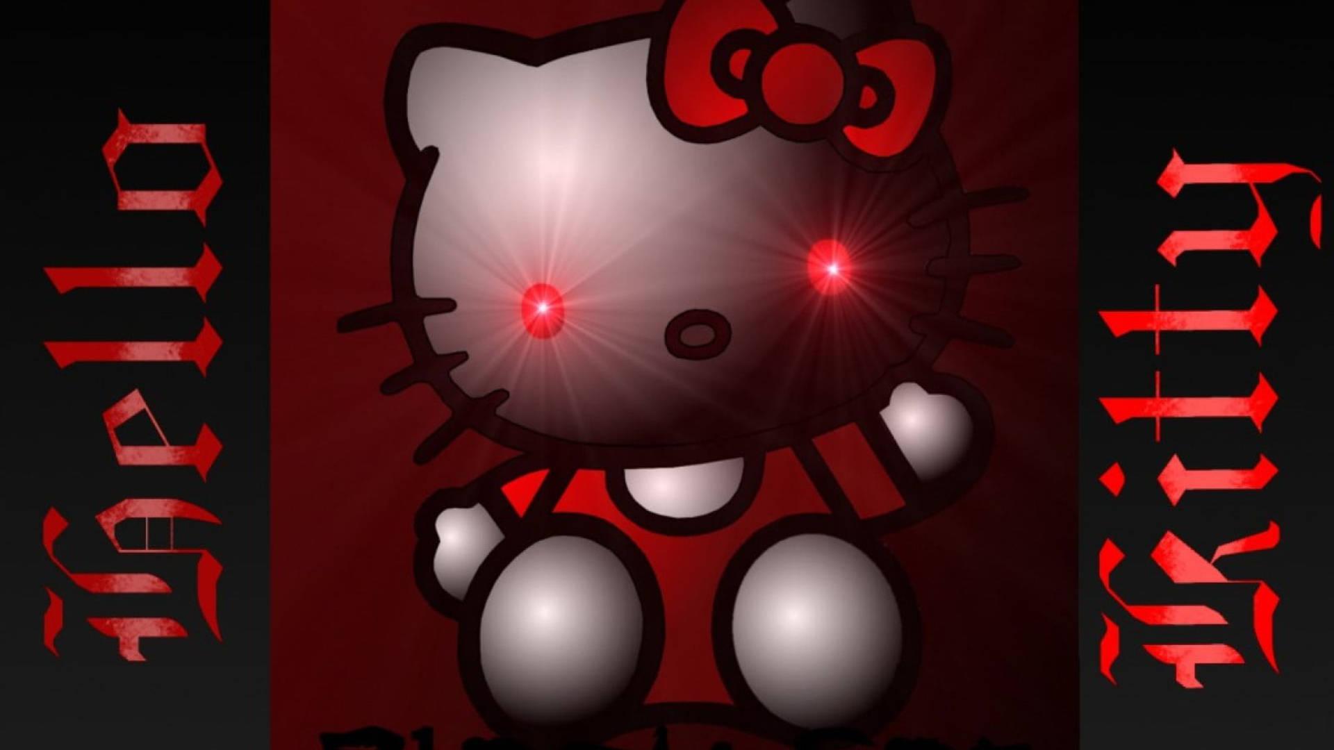 Black Hello Kitty With Red Eyes — 1920x1080 wallpaper