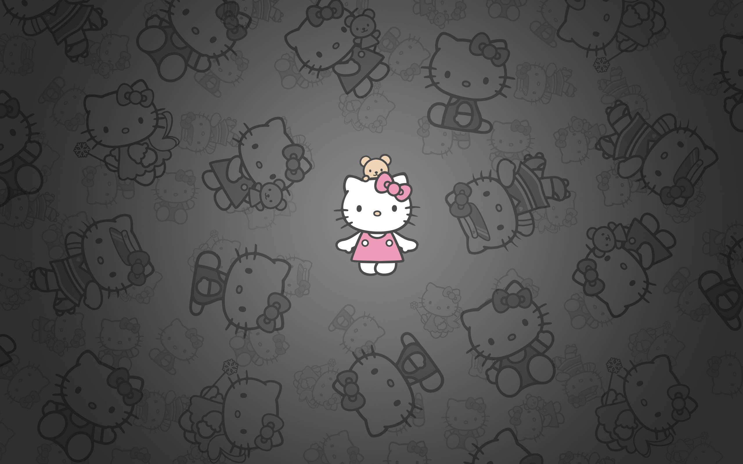 Black Hello Kitty With Tiny Chum — 2560x1600 wallpaper