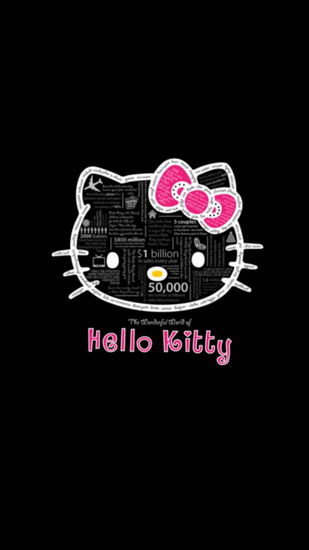 Black Hello Kitty World — 1080x1920 wallpaper