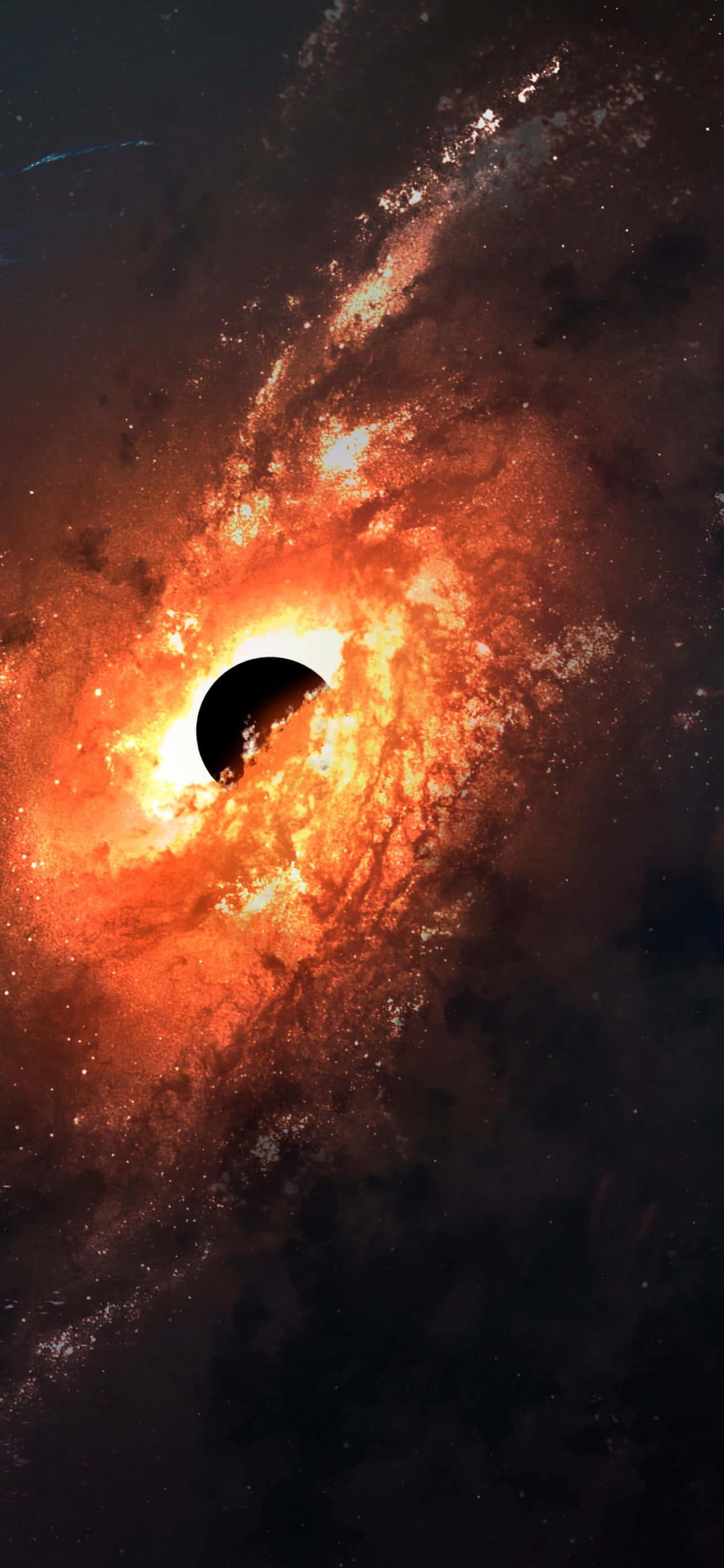 Black Hole background — 1284x2778 wallpaper