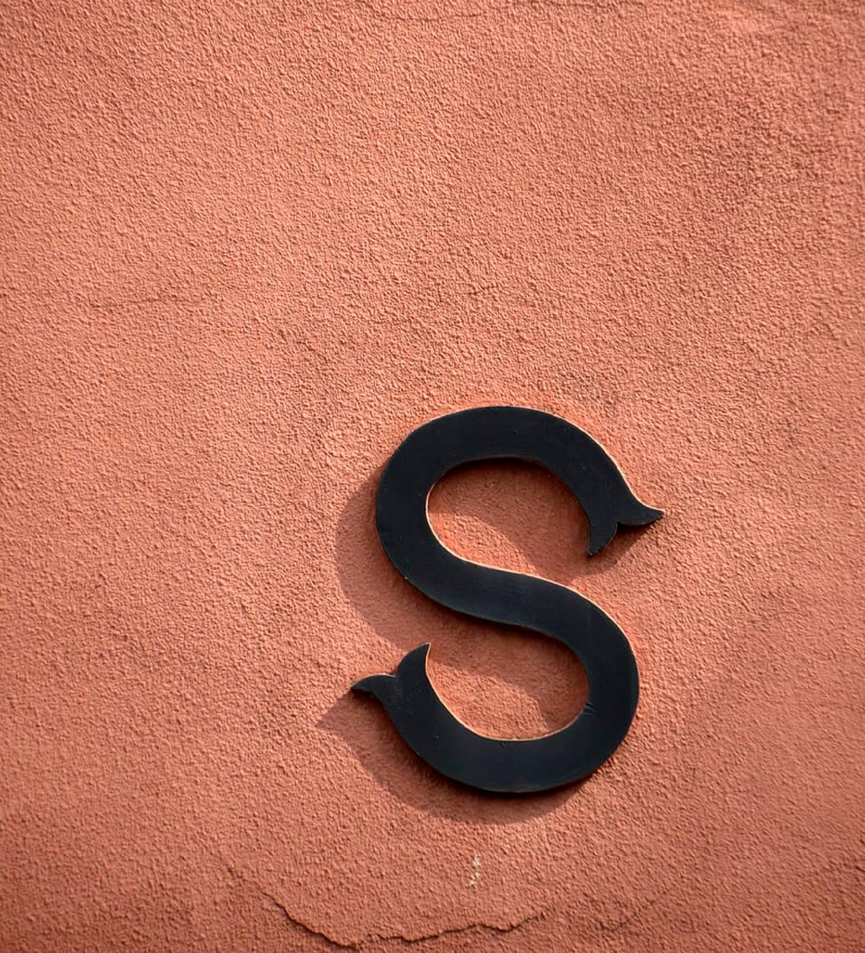 Black Letter S On Pink Wall — 1742x1920 wallpaper