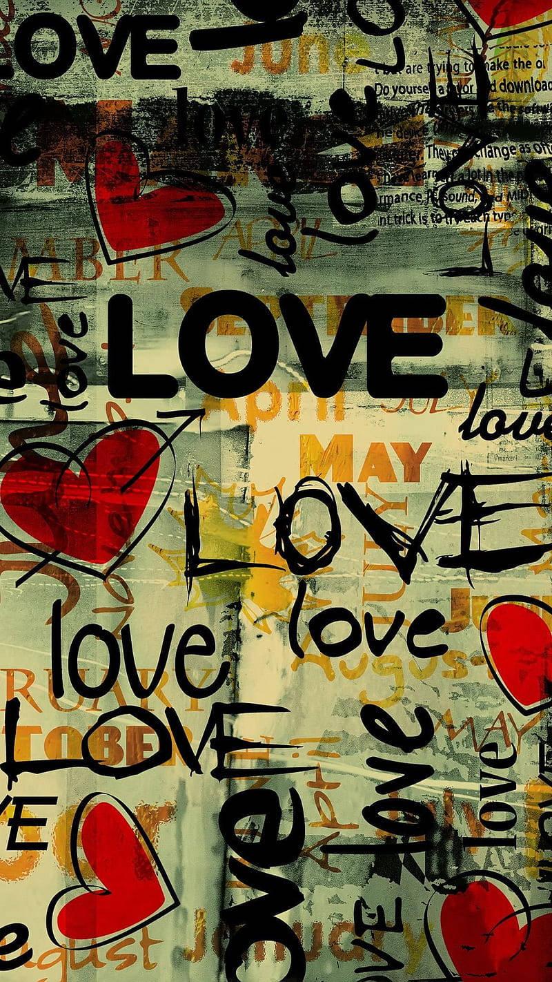 Black Letters Love Phone — 800x1422 wallpaper