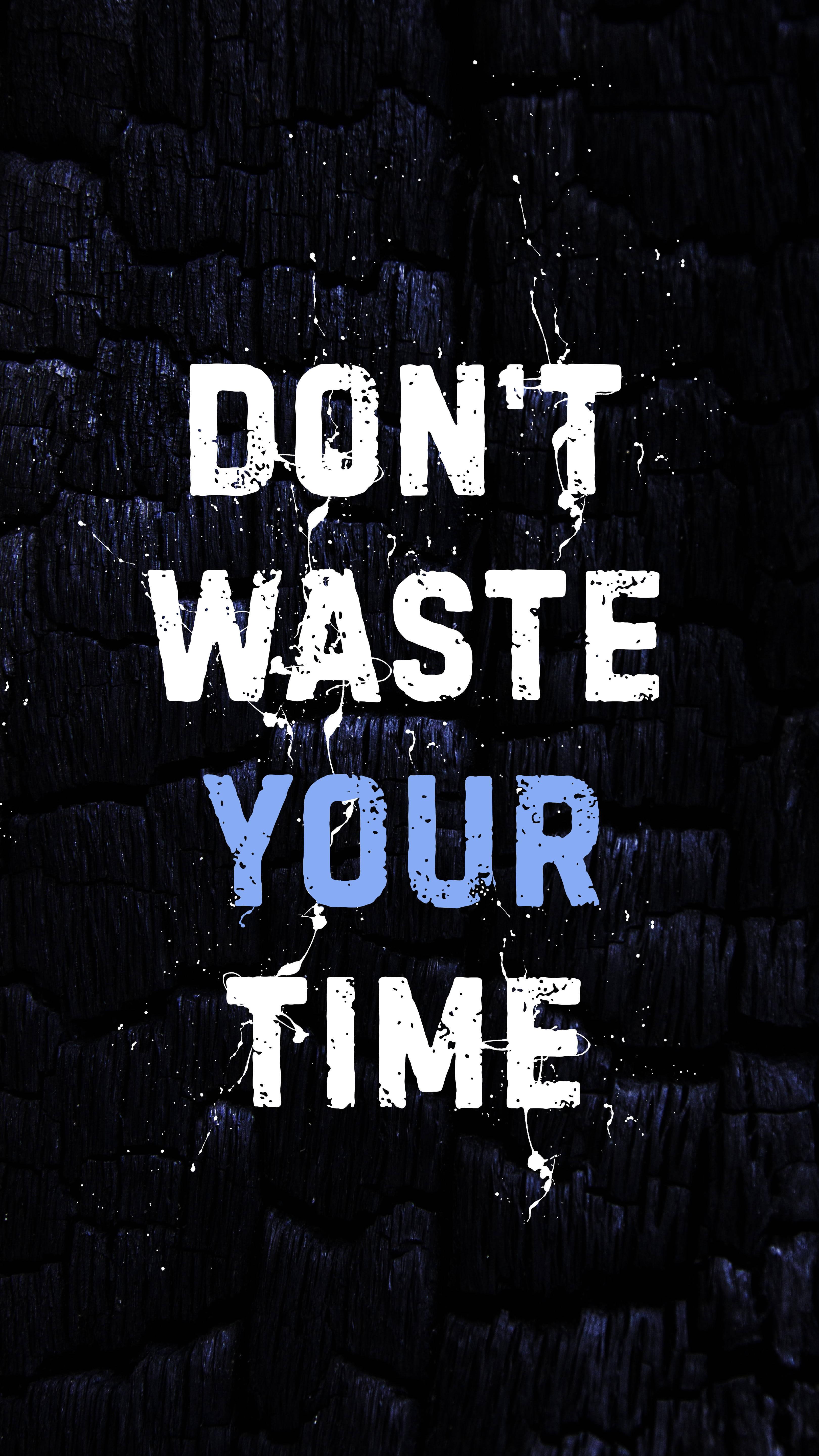 Black Motivation Time Quote — 3240x5760 wallpaper