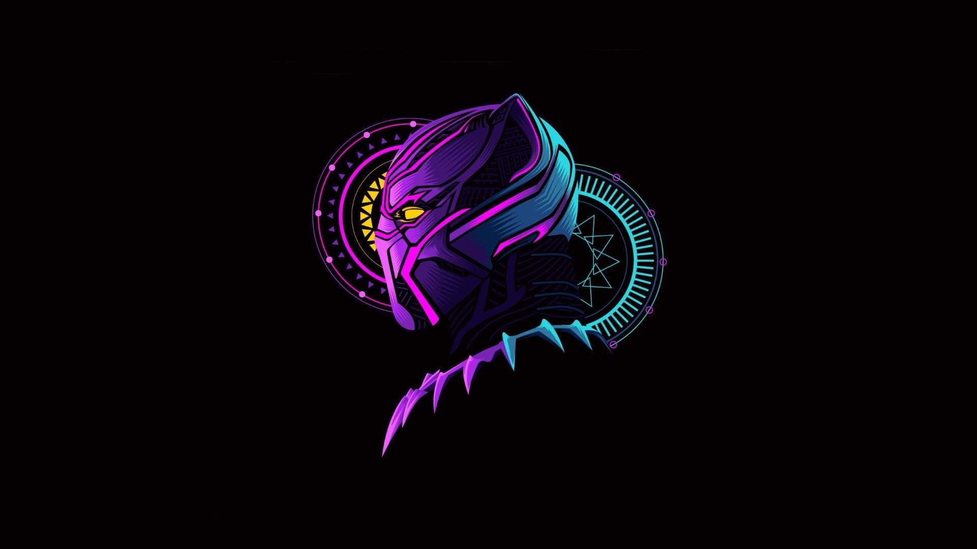 Black Panther In Geometric Design — 1920x1080 wallpaper