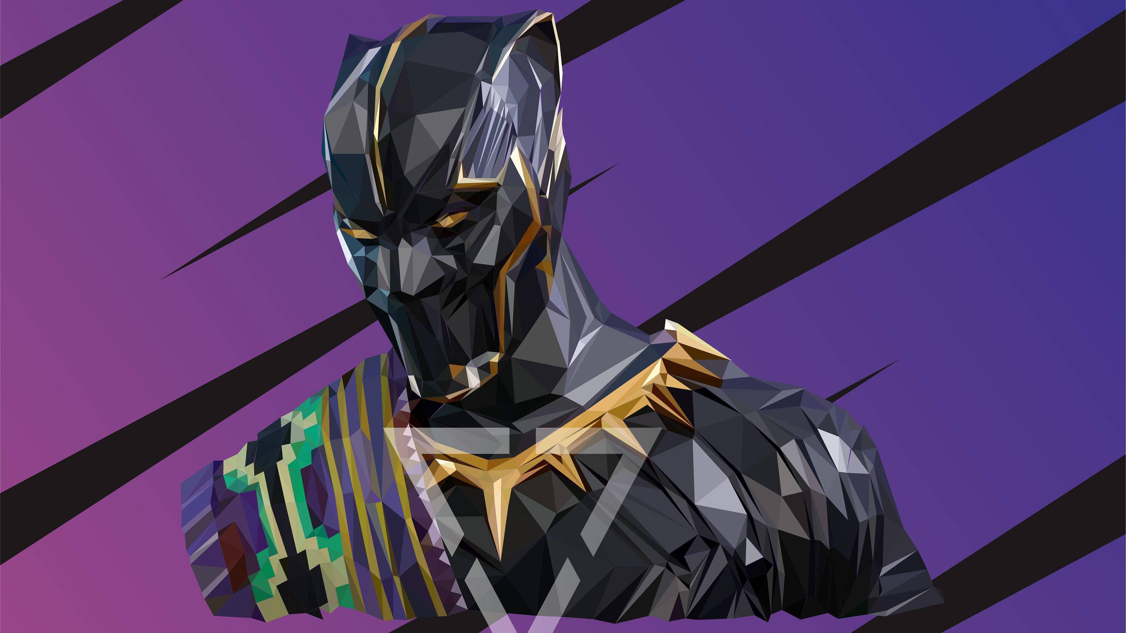 Black Panther In Mosaic Art — 3840x2160 wallpaper