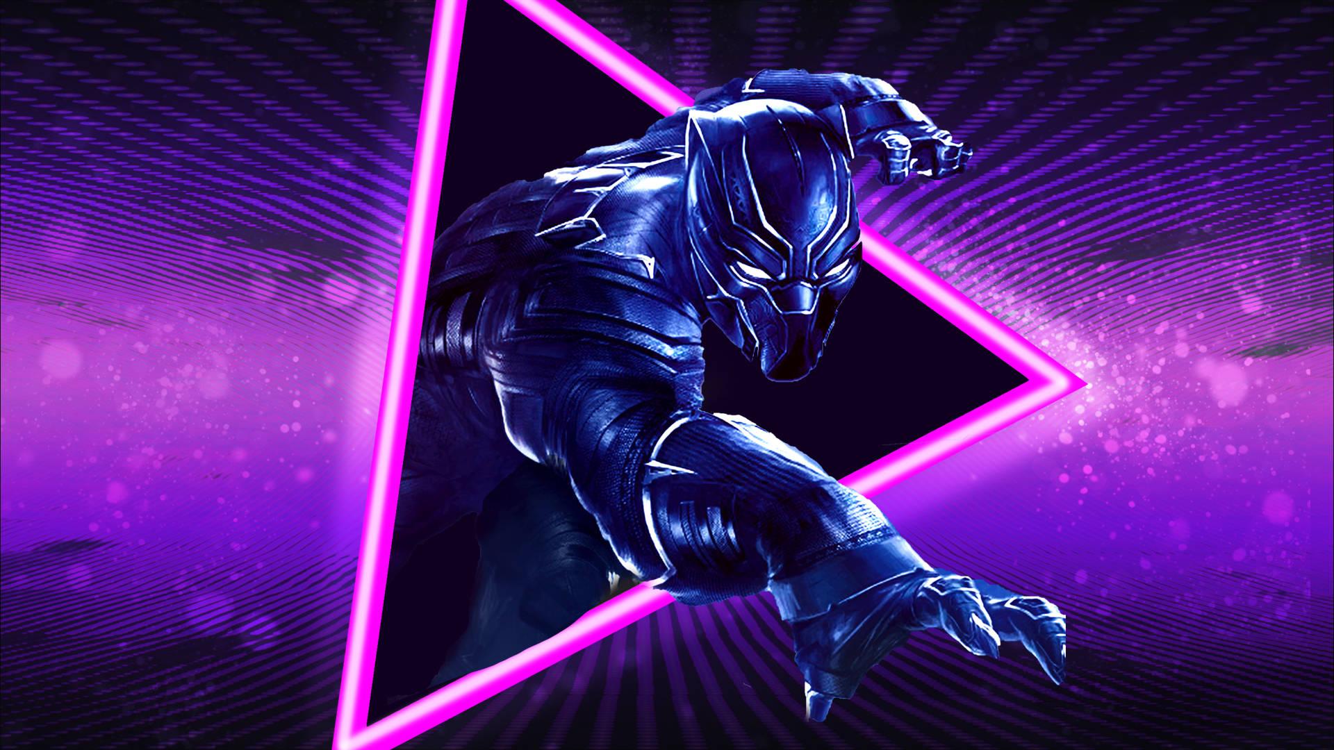 Black Panther In Purple Hue — 1920x1080 wallpaper