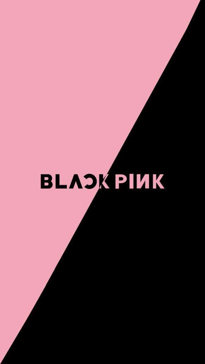 black pink - a black and pink logo — 670x1191 wallpaper