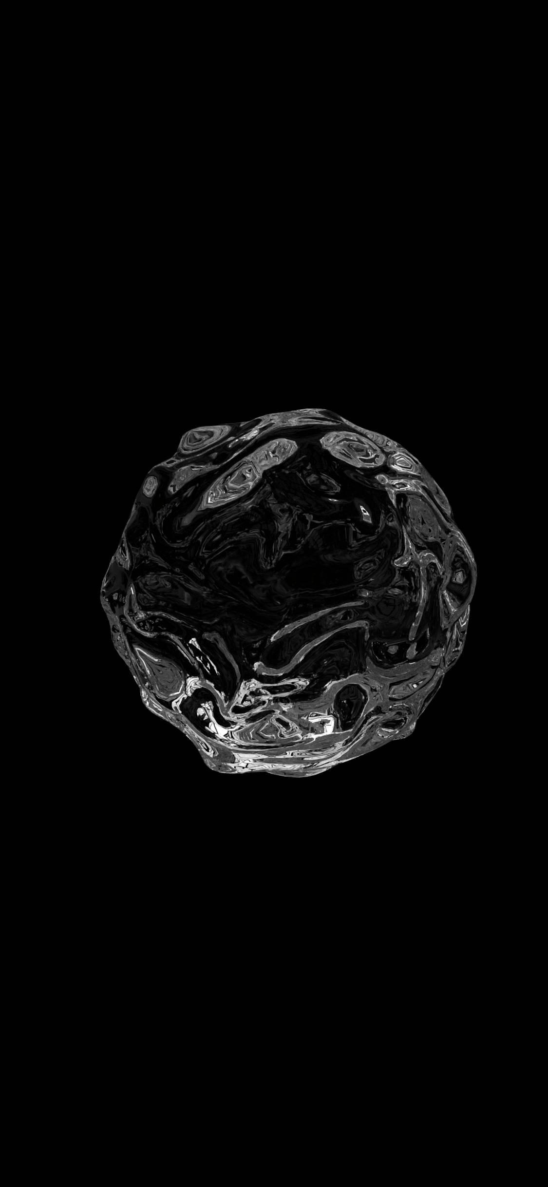 Black Rough Sphere Iphone live — 1125x2436 wallpaper
